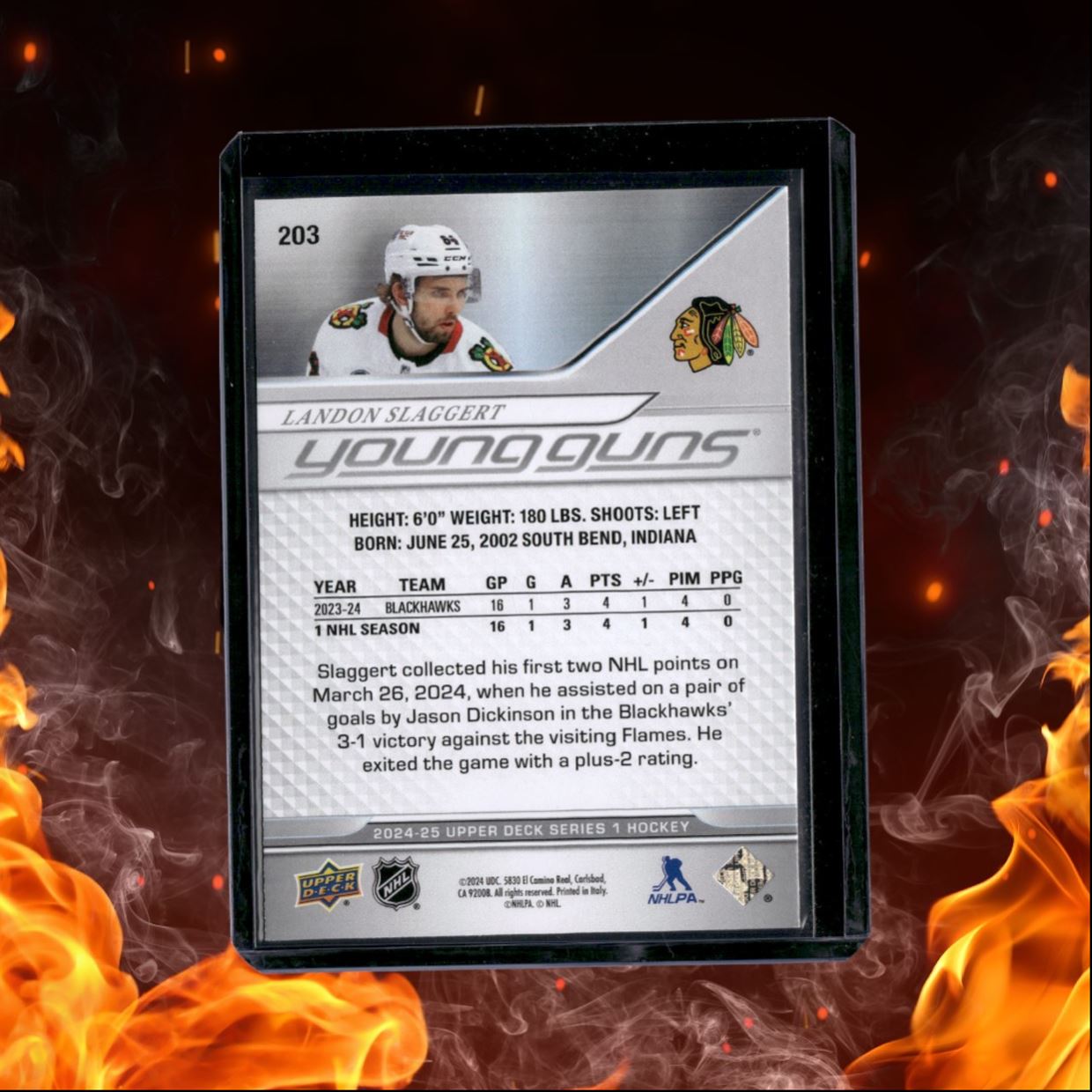 2024-25 Upper Deck Landon Slaggert Young Guns (A) Rookie #203