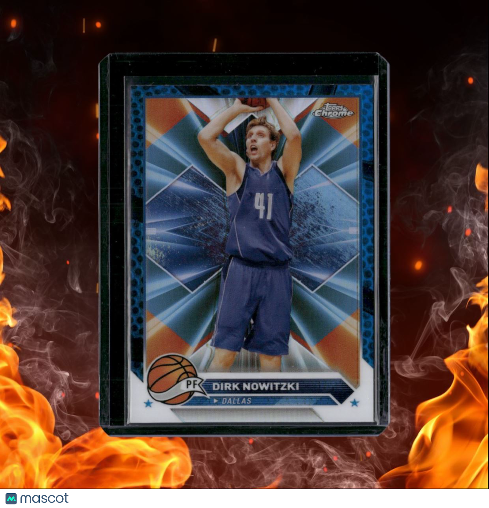 2023-24 Topps Chrome Dirk Nowitzki Blue Basketball Refractor #98