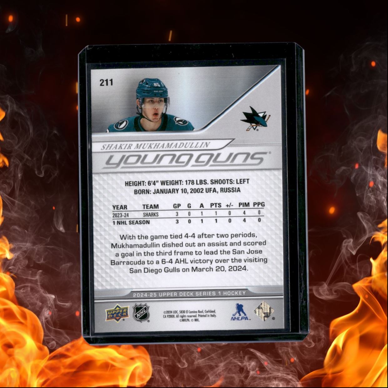 2024-25 Upper Deck Shakir Mukhamadullin Young Guns (B) Rookie #211