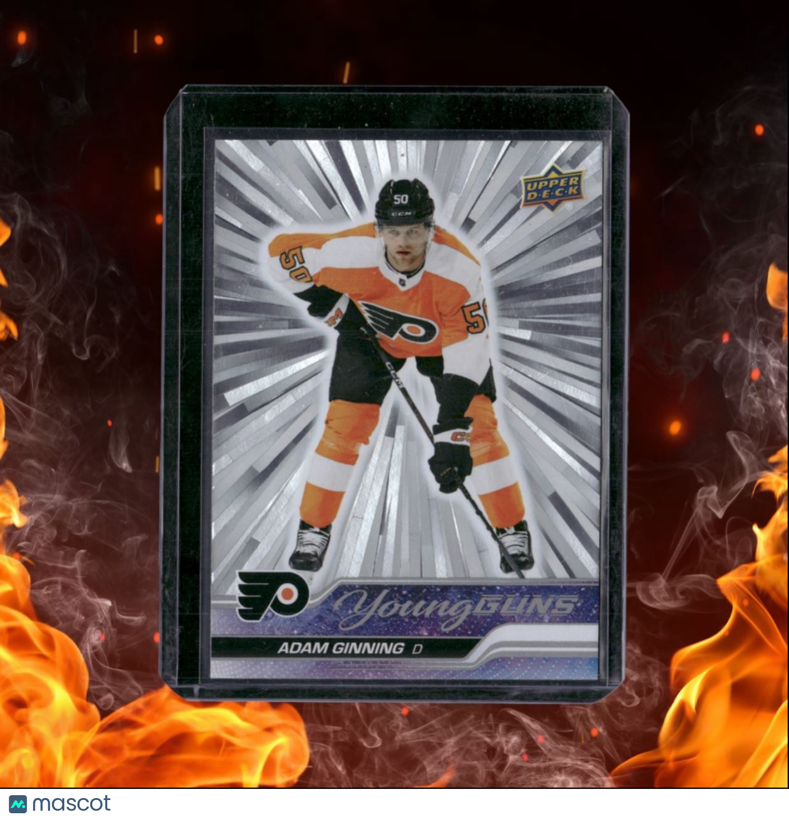 2023-24 Upper Deck Adam Ginning Outburst Silver Young Guns Rookie #243
