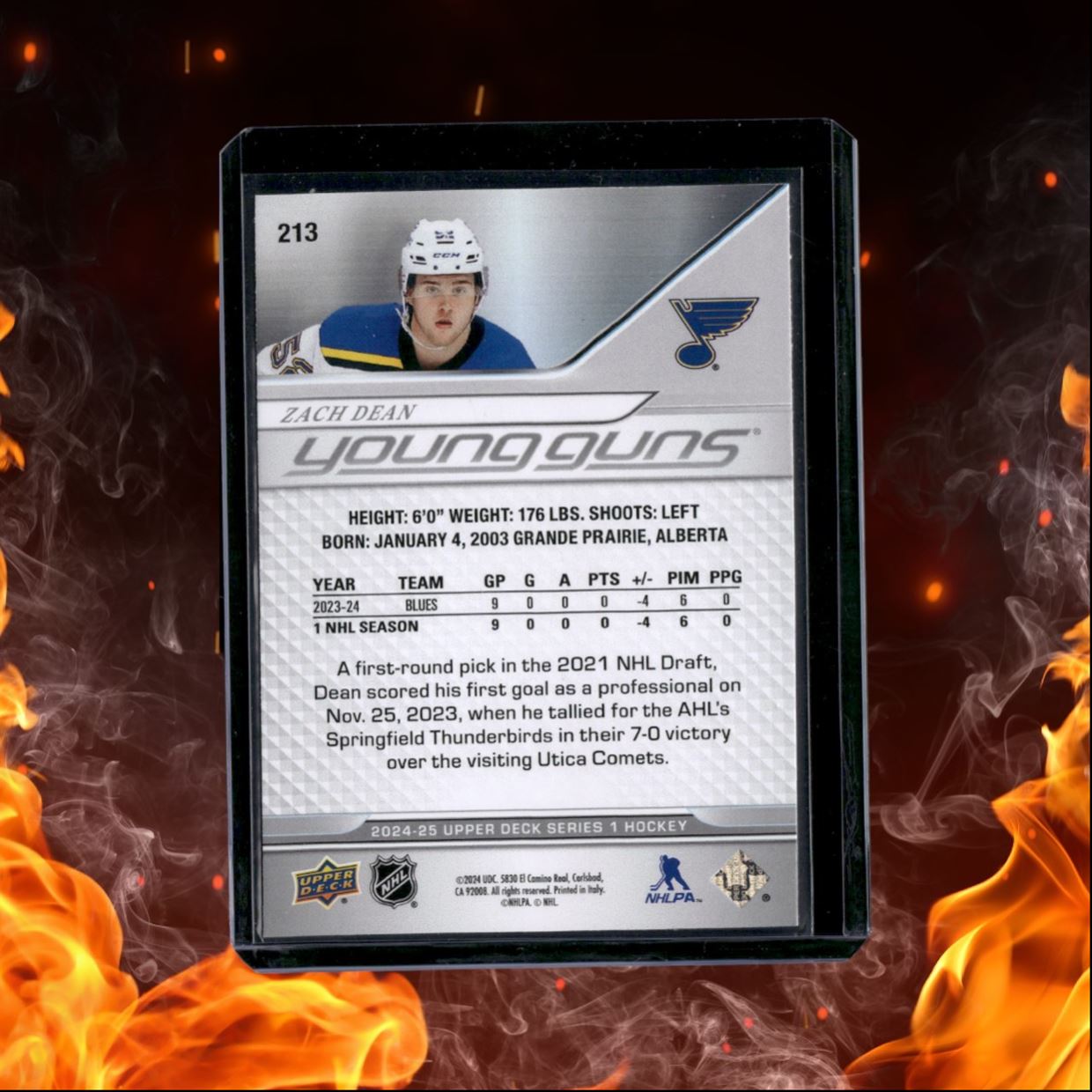 2024-25 Upper Deck Zach Dean Young Guns (A) Rookie #213