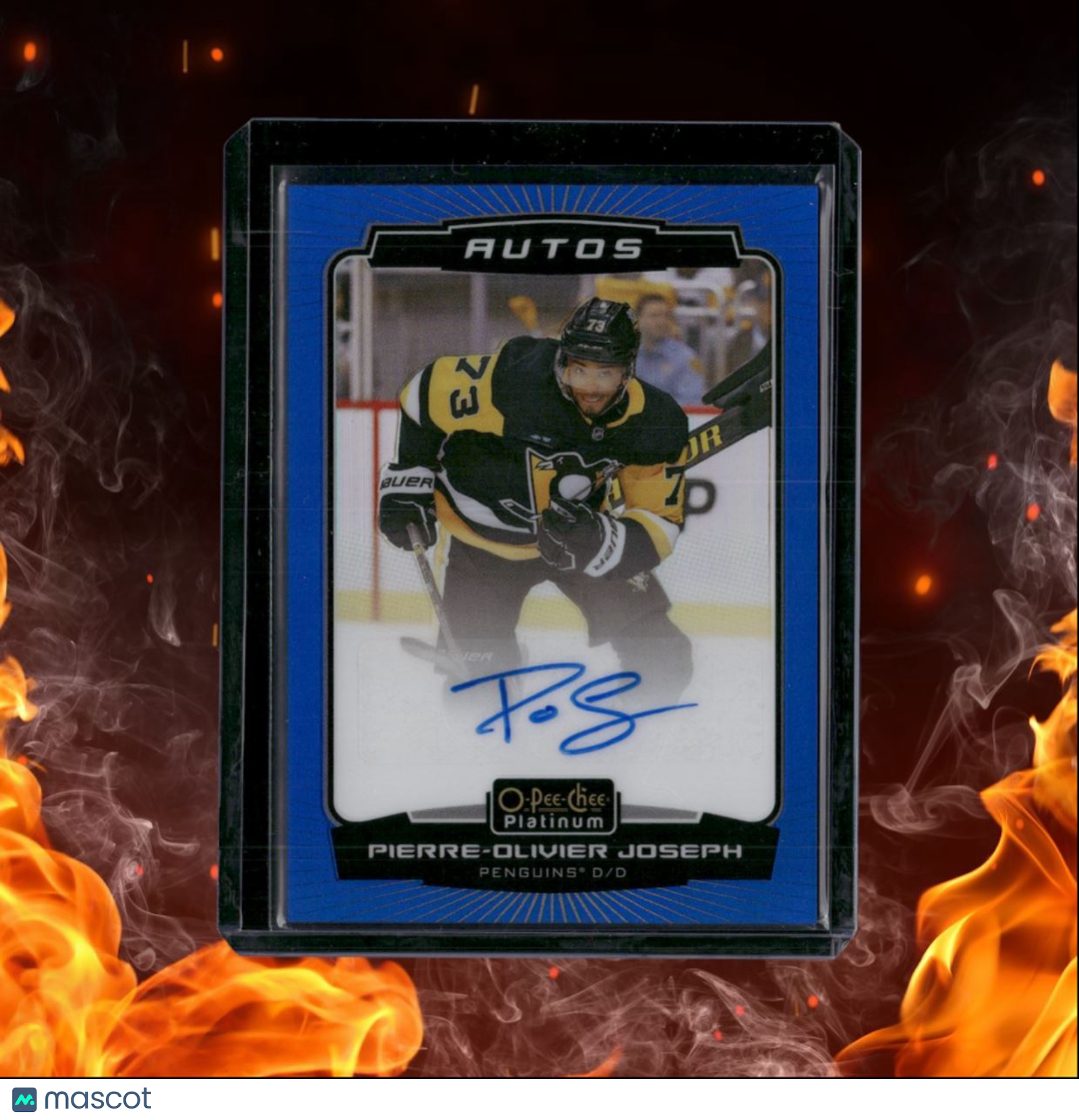 2022-23 O-Pee-Chee Platinum Pierre-Olivier Joseph Blue Rainbow Auto #BA-PJ