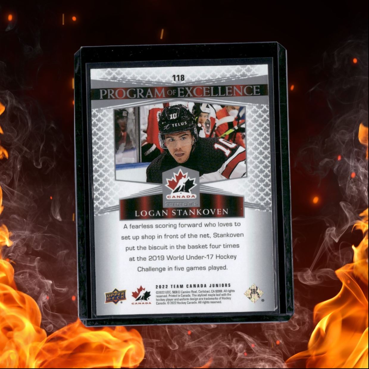 2022-23 Upper Deck Team Canada Juniors Logan Stankoven Program of Excellence