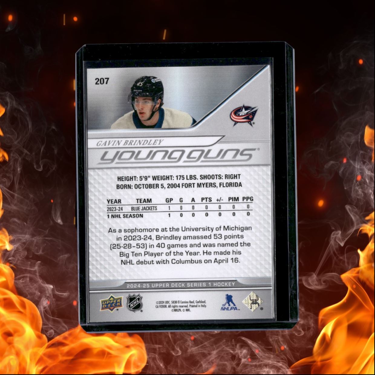 2024-25 Upper Deck Gavin Brindley Young Guns (B) Rookie #207