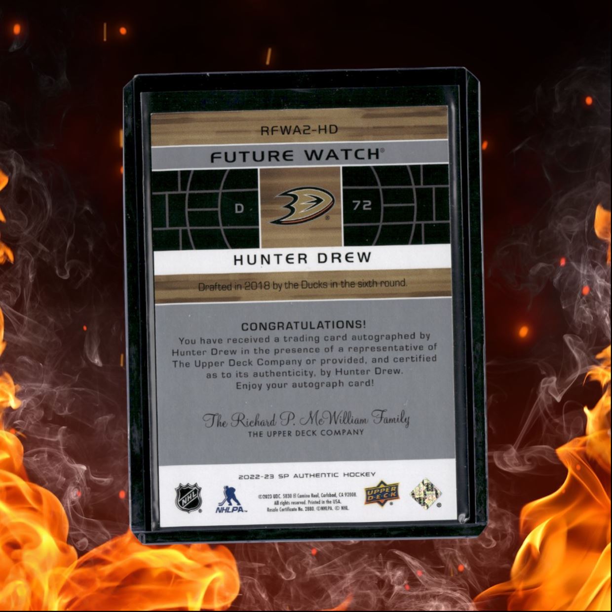 2022-23 SP Authentic Hunter Drew Retro Future Watch Rookie Auto 102/399