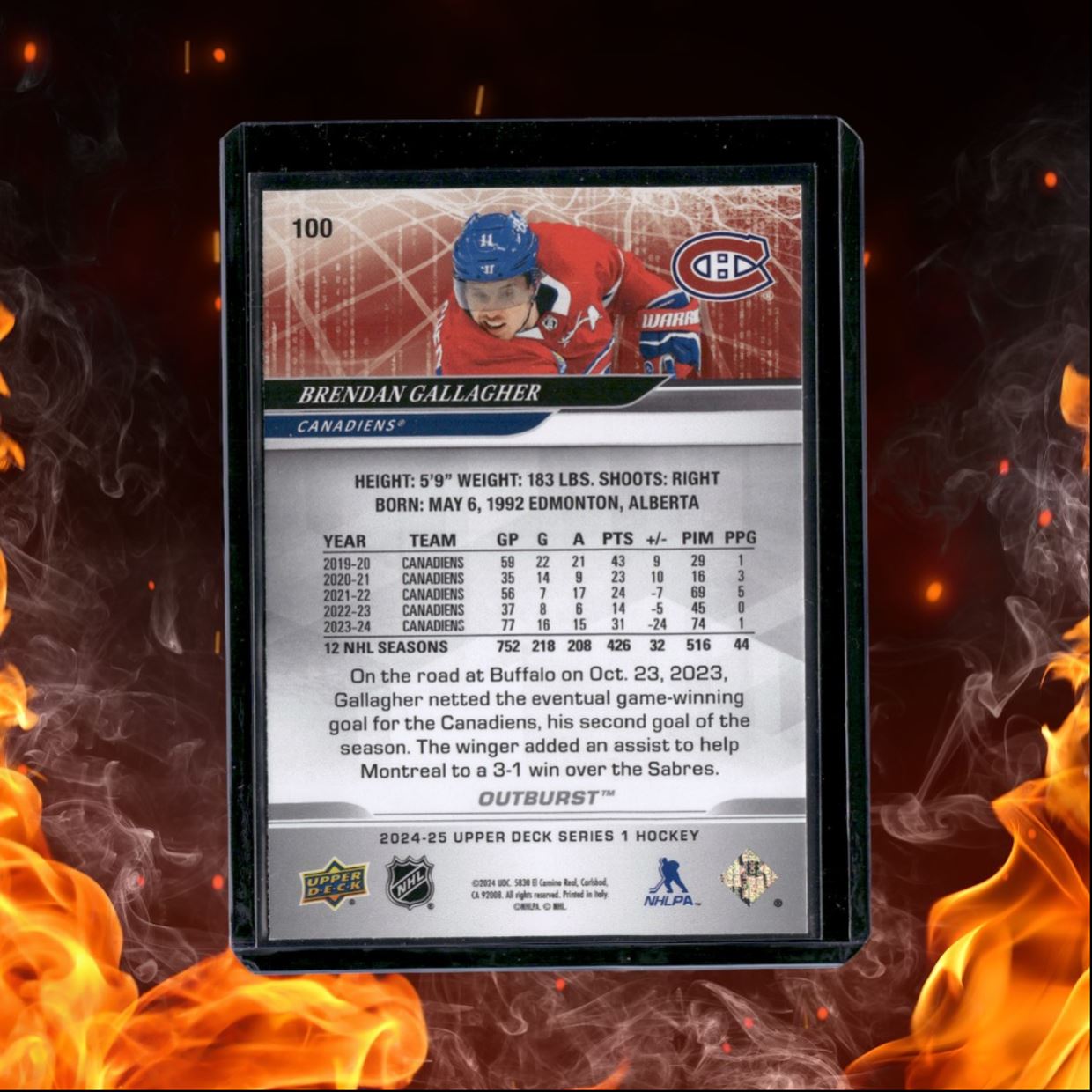 2024-25 Upper Deck Brendan Gallagher Silver Outburst #100