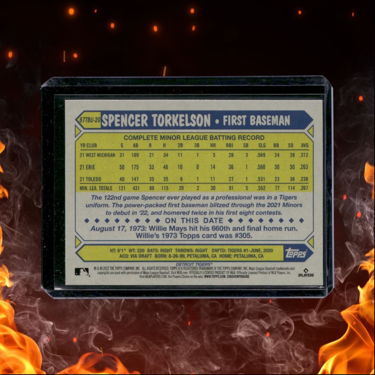 2022 Topps Spencer Torkelson Rookie #87TBU-20