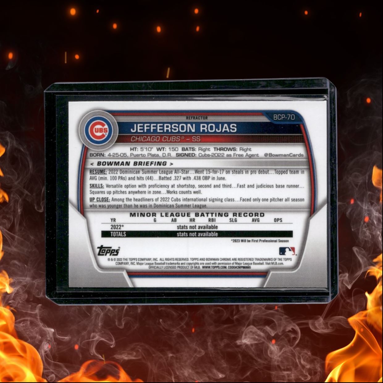 2023 Bowman Chrome Prospects Green Jefferson Rojas 1st Bowman #BCP-70