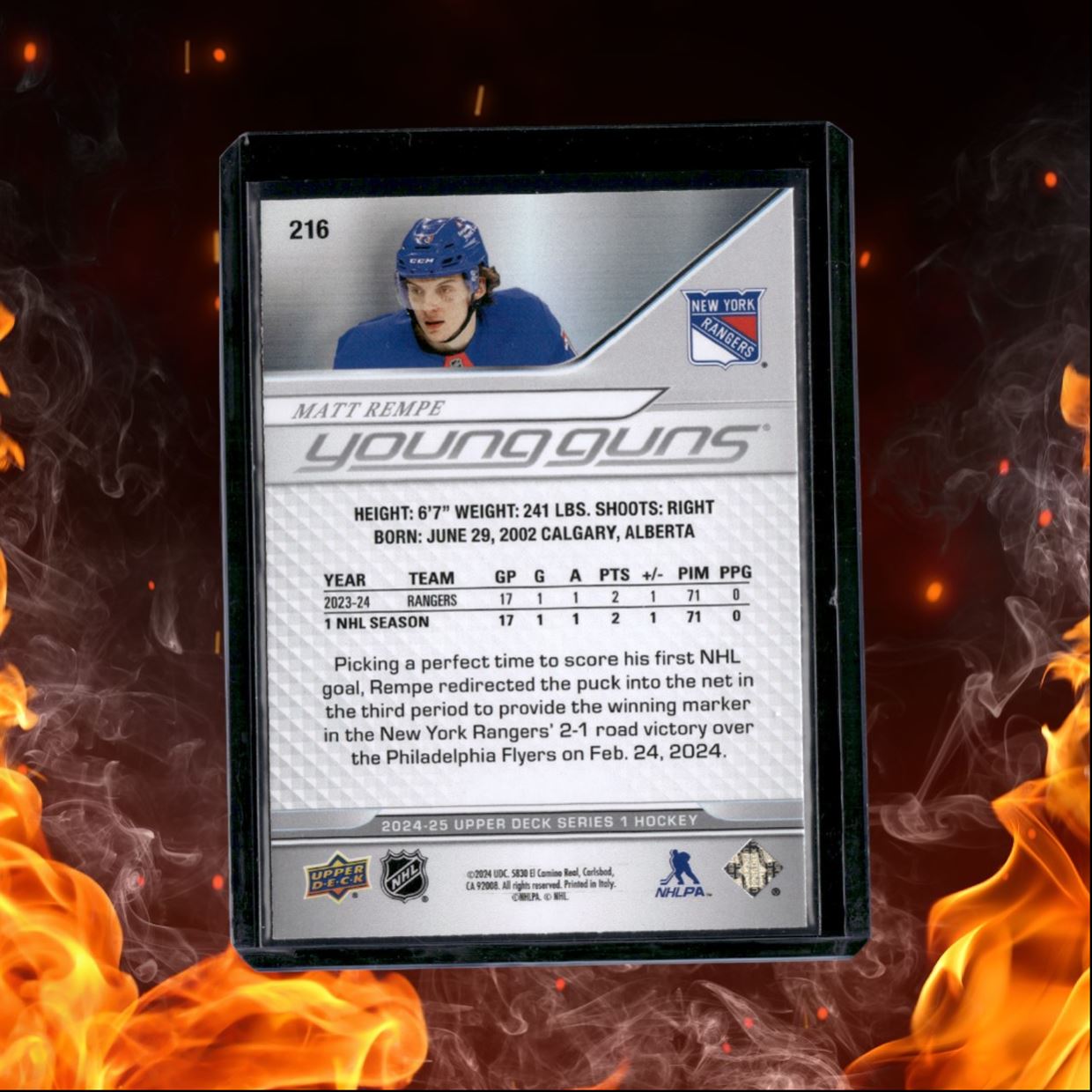 2024-25 Upper Deck Matt Rempe Young Guns (B) Rookie #216