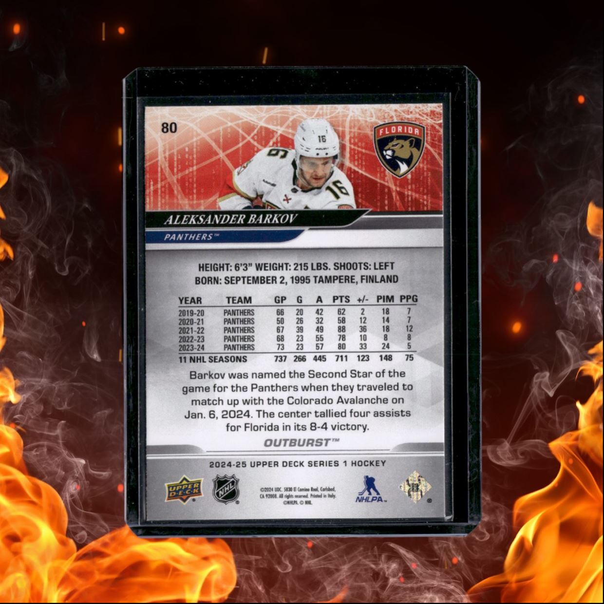2024-25 Upper Deck Aleksander Barkov Silver Outburst #80