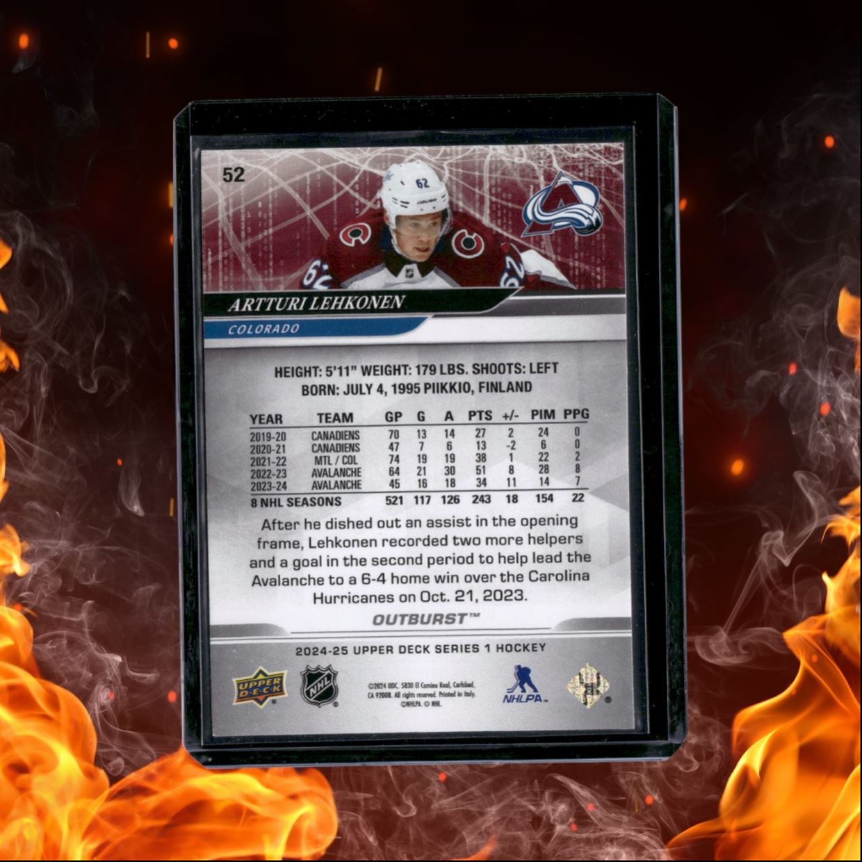 2024-25 Upper Deck Artturi Lehkonen Silver Outburst #52