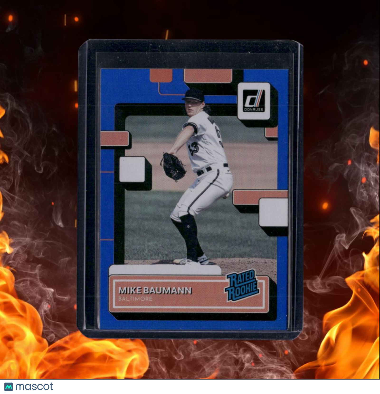 2022 Panini Donruss Holo Blue Mike Baumann Rated Rookie #57