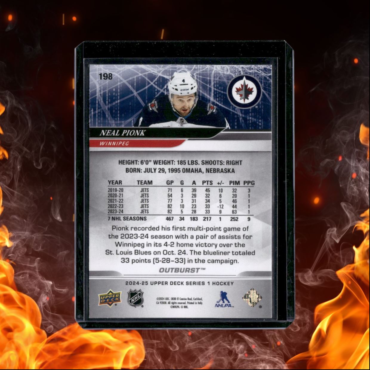 2024-25 Upper Deck Neal Pionk Silver Outburst #198