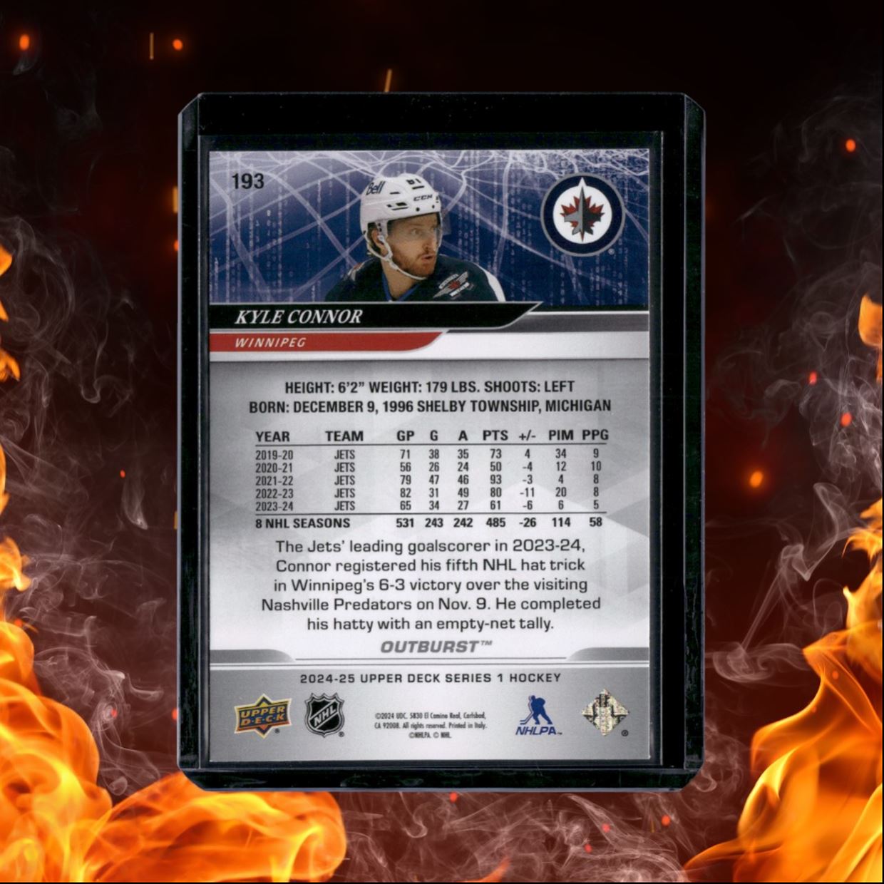 2024-25 Upper Deck Kyle Connor Outburst Silver #193