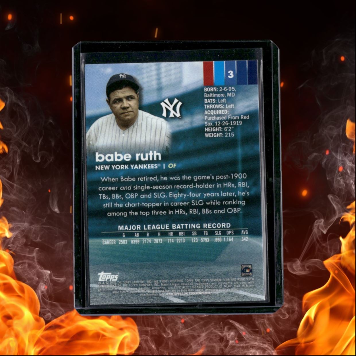 2020 Topps Stadium Club Babe Ruth Red #3