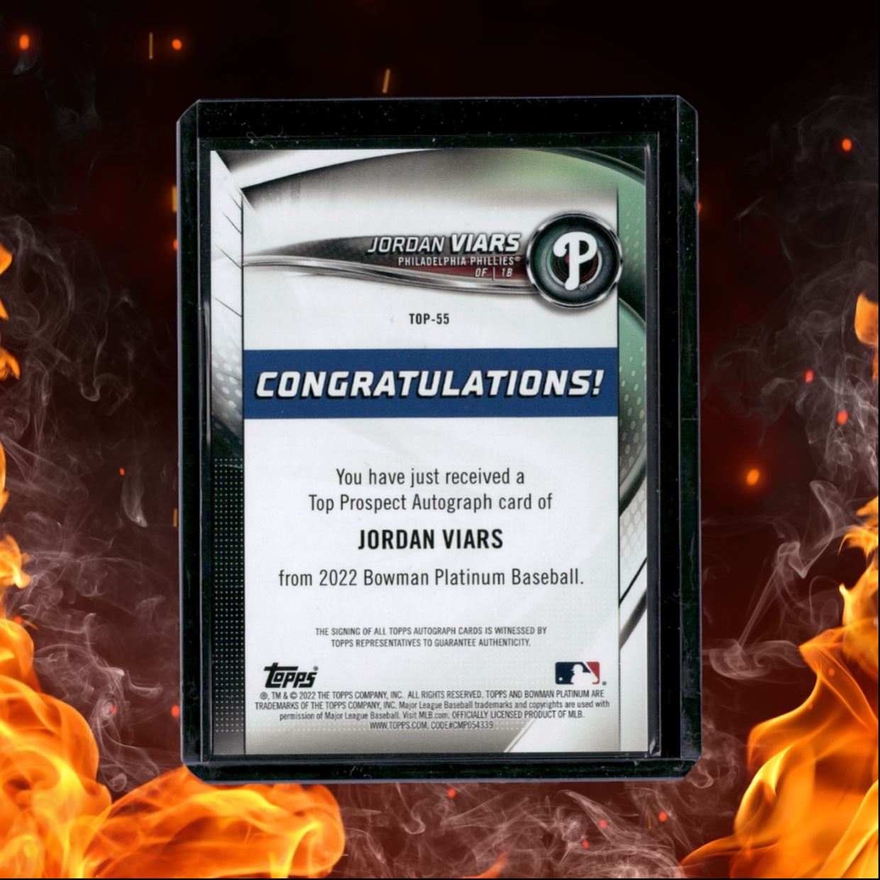 2022 Bowman Platinum Jordan Viars Top Prospect Auto #TOP-55