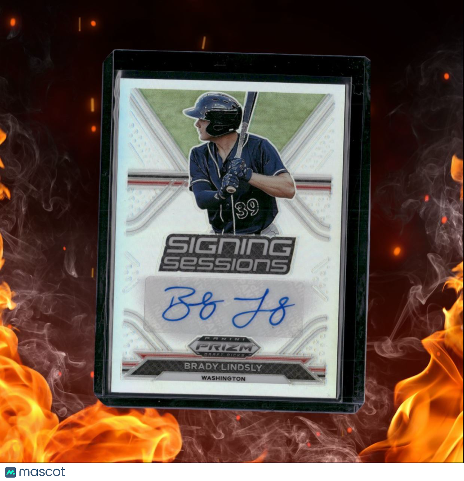 2021 Panini Prizm Baseball Brady Lidnsly Signing Sessions Silver Prizm Auto