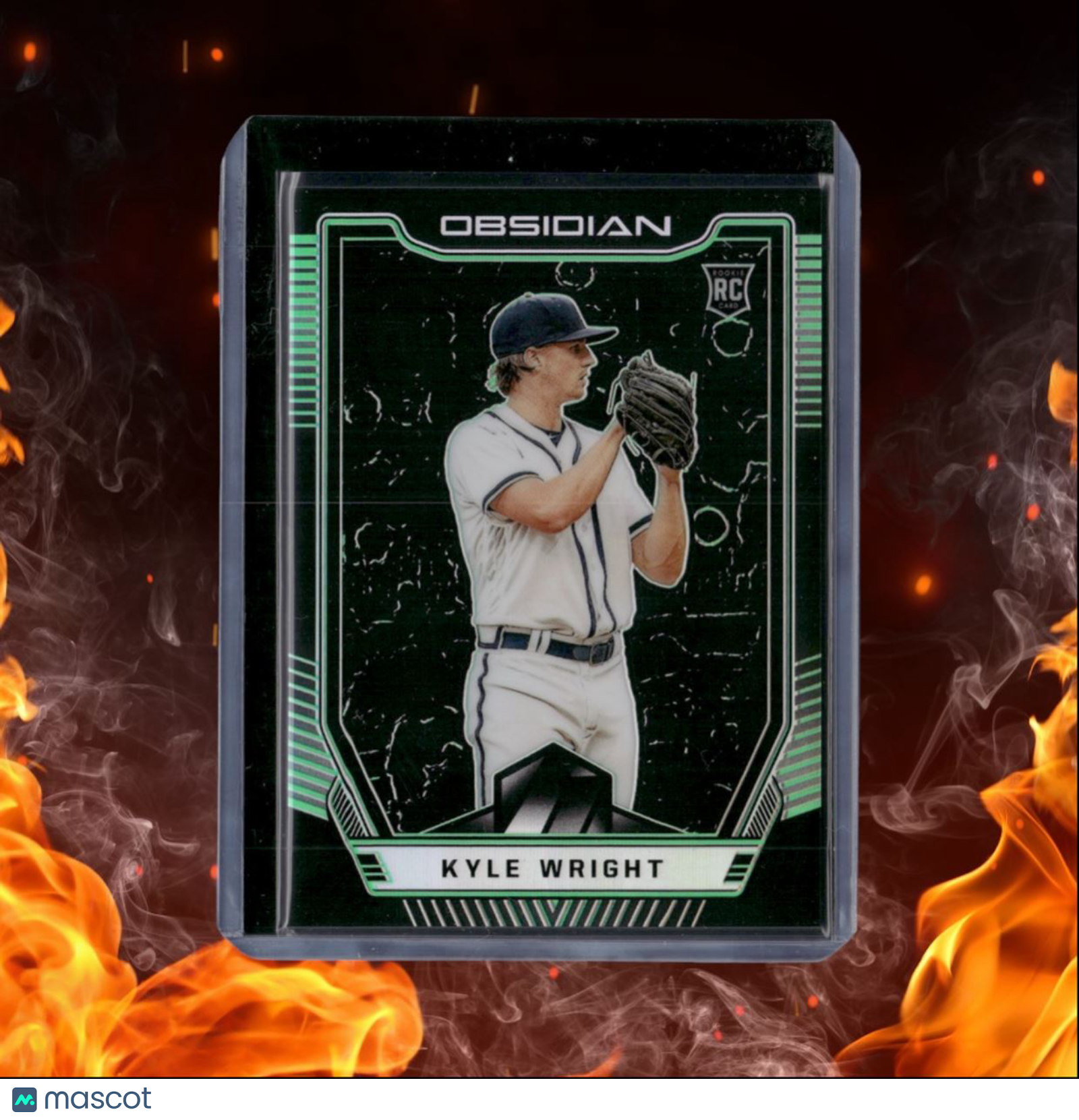 2019 Panini Obsidian Baseball Kyle Wright Green Rookie 4/5 #17