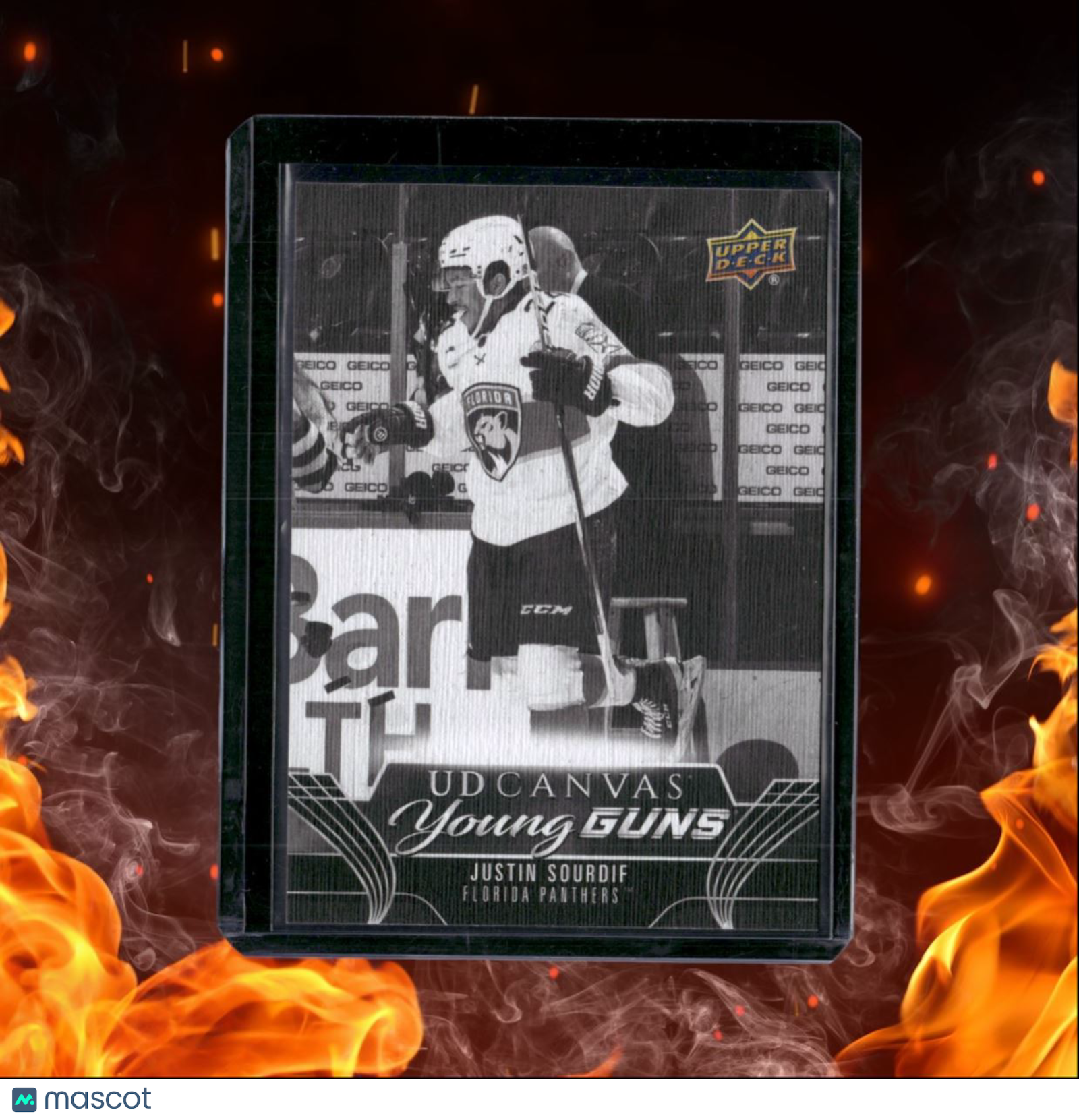 2023-24 Upper Deck Justin Sourdif Black and White Canvas Young Guns Rookie #C370