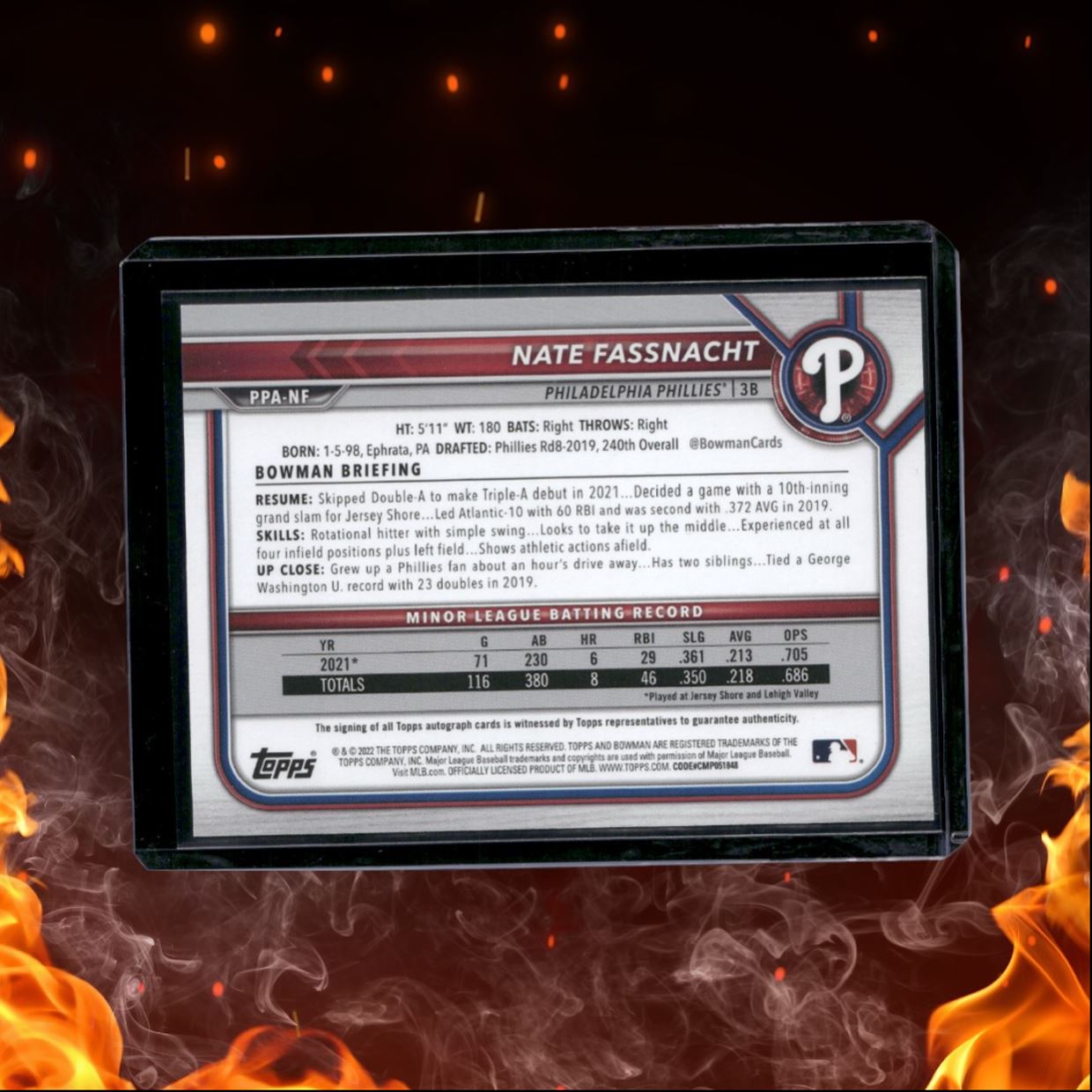 2022 Bowman Nate Fassnacht 1st Prospect Auto #PPA-NF