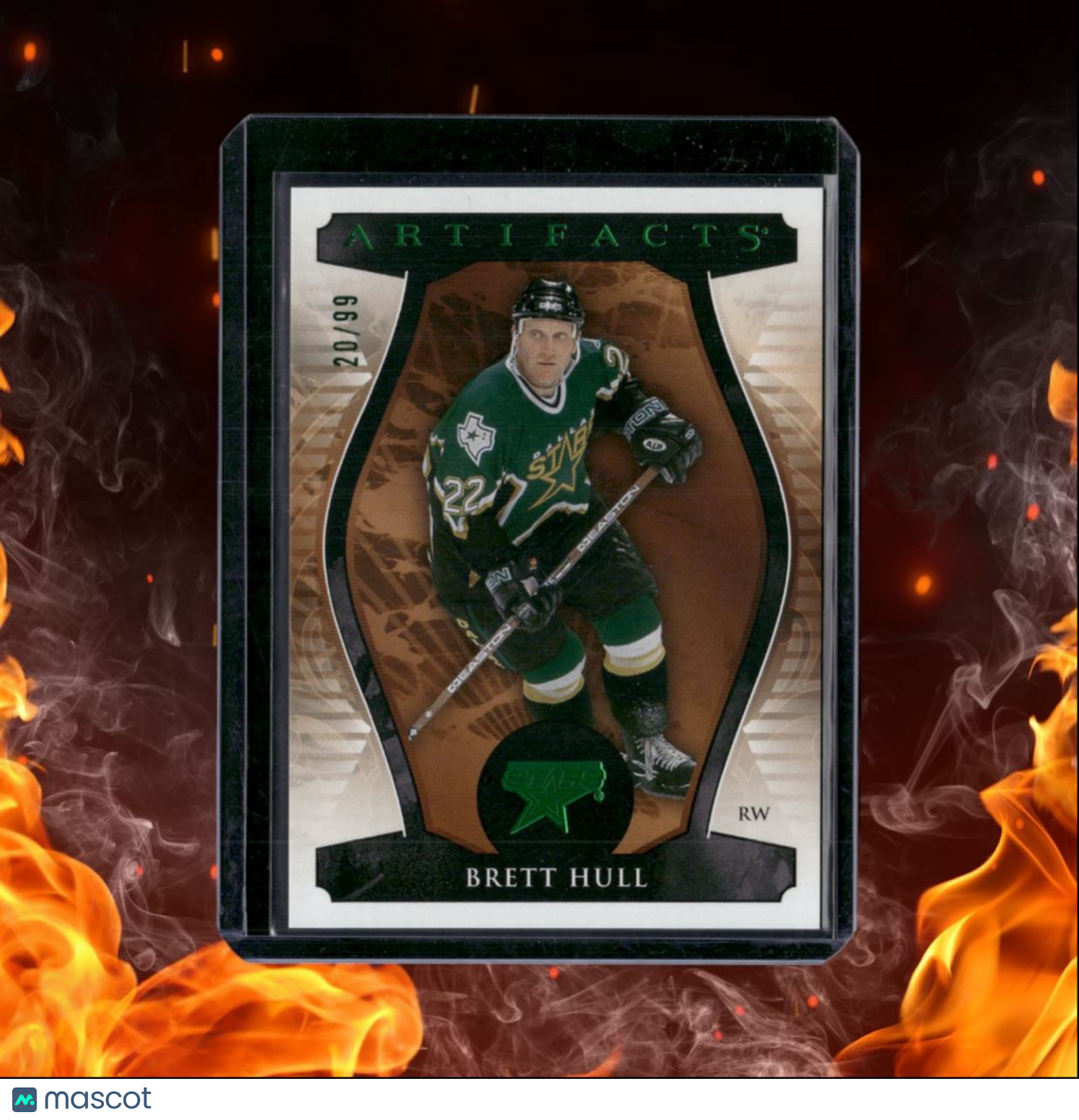 2023-24 Upper Deck Artifacts Brett Hull Emerald Green 20/99 #161