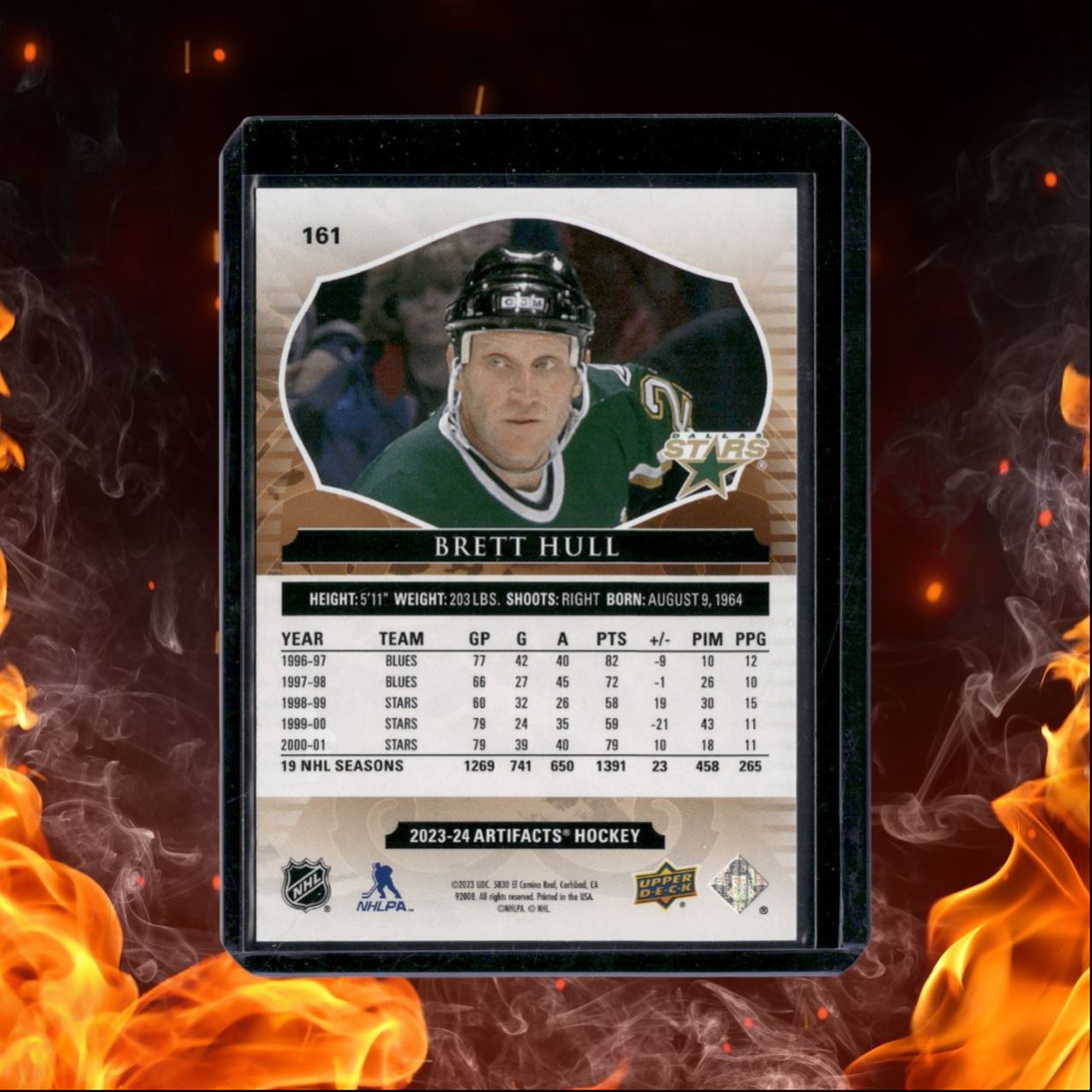 2023-24 Upper Deck Artifacts Brett Hull Emerald Green 20/99 #161