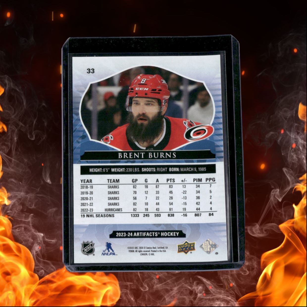 2023-24 Upper Deck Artifacts Brent Burns Pink Magenta 14/35 #33