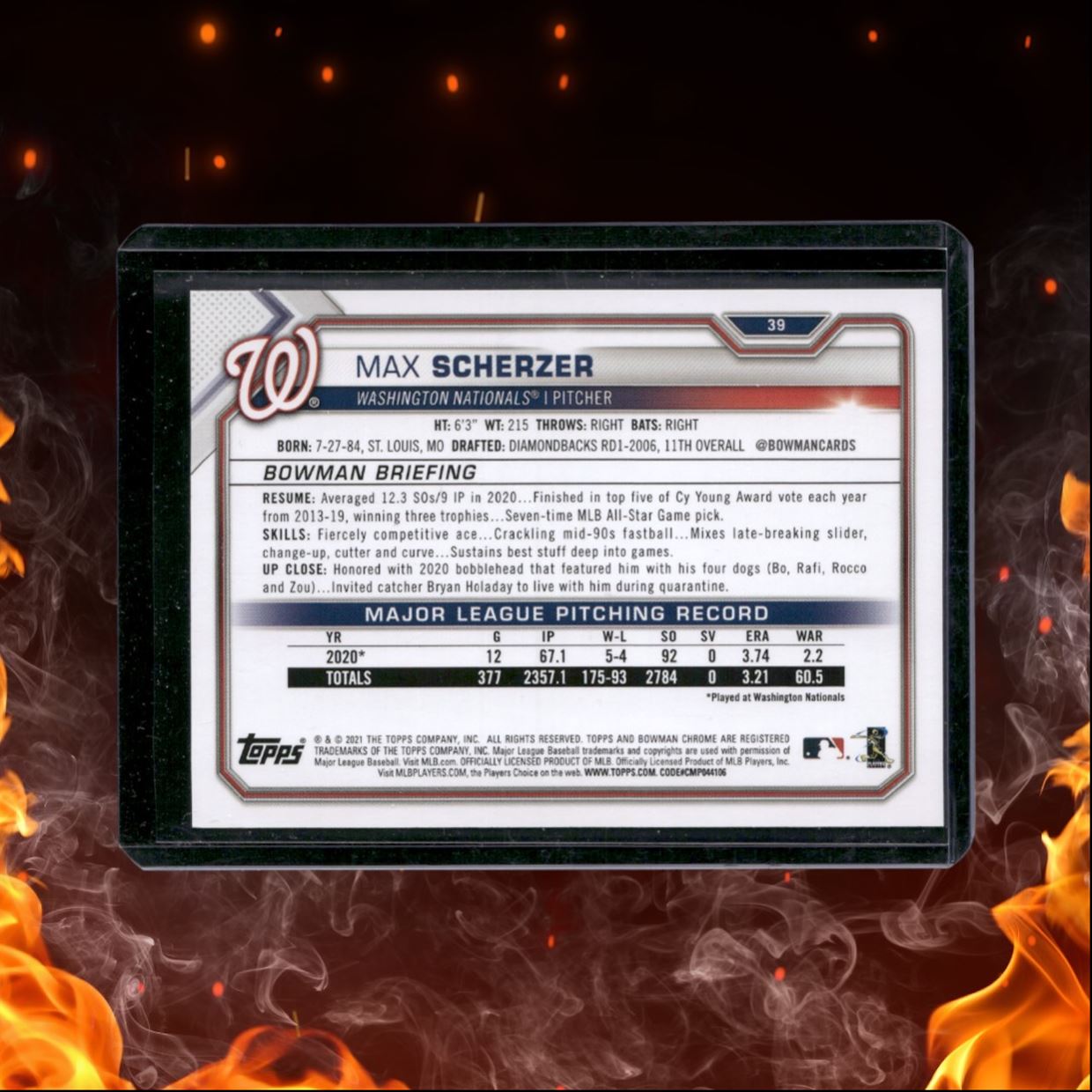 2021 Bowman Max Scherzer Sky Blue 242/499 #39