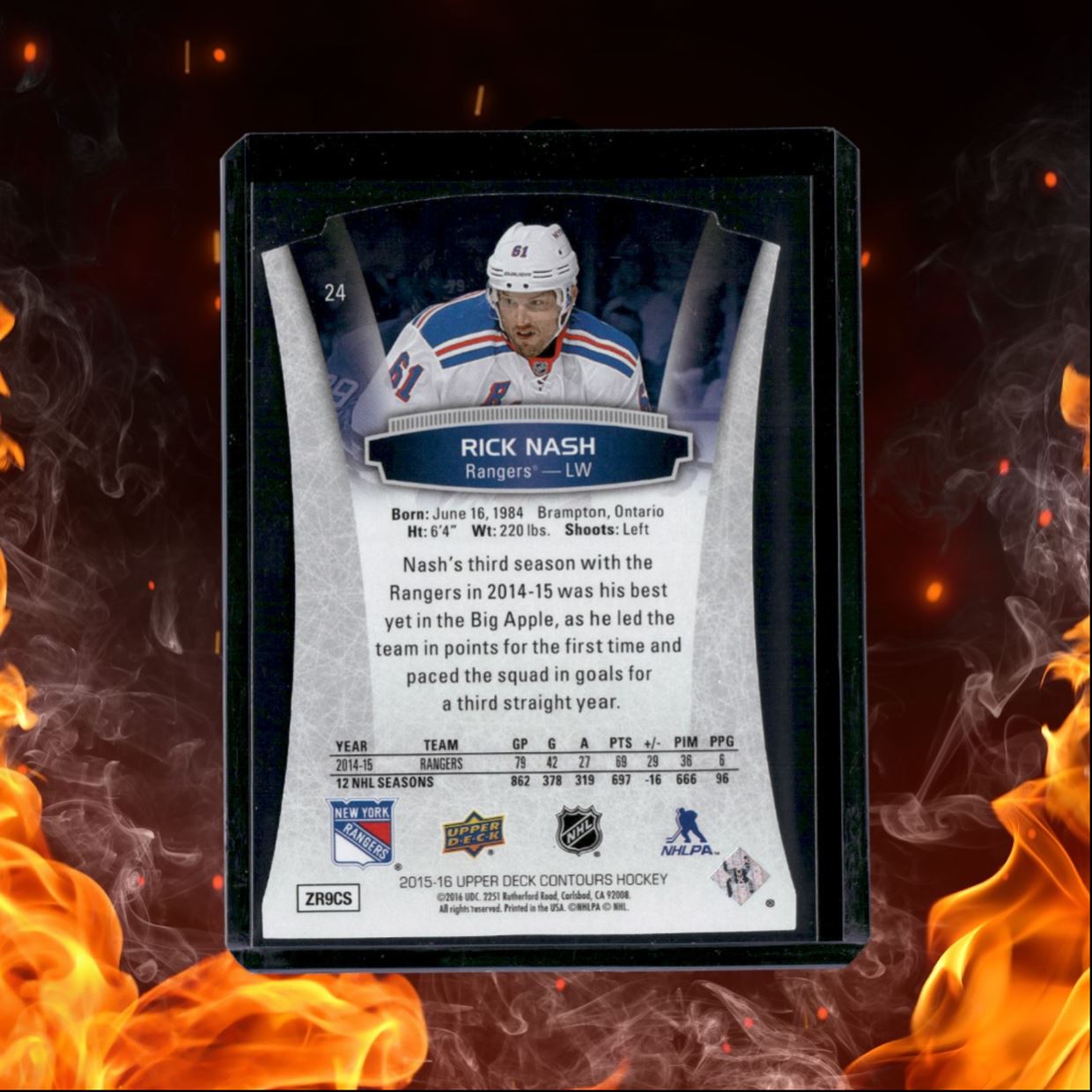 2015-16 Upper Deck Contours Rick Nash Blue Die-Cut 476/499 #24
