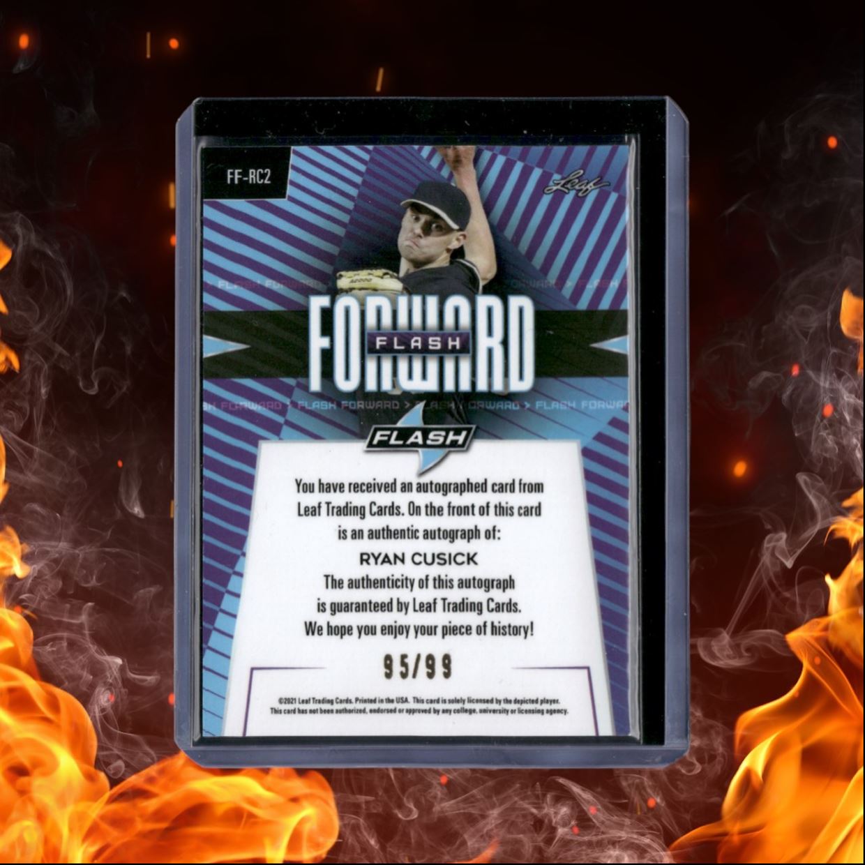 2021 Leaf Flash Ryan Cusick Prospect Flash Forward Navy Auto 95/99 #FF-RC2