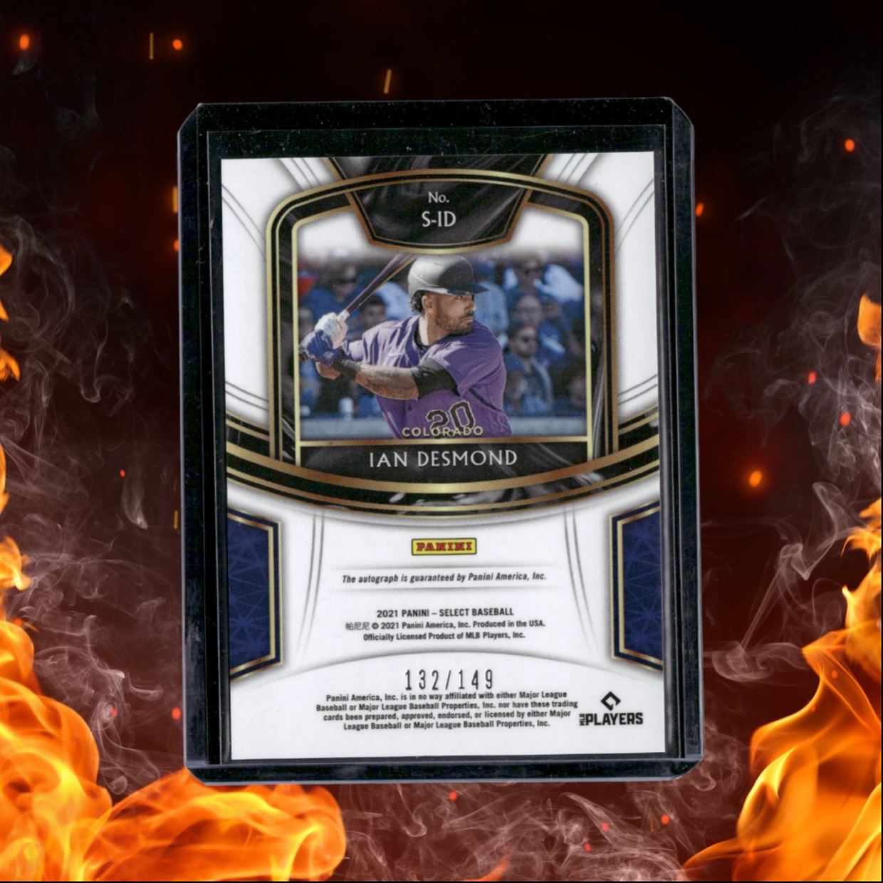 2021 Panini Select Ian Desmond Signatures Auto 132/149 #S-ID
