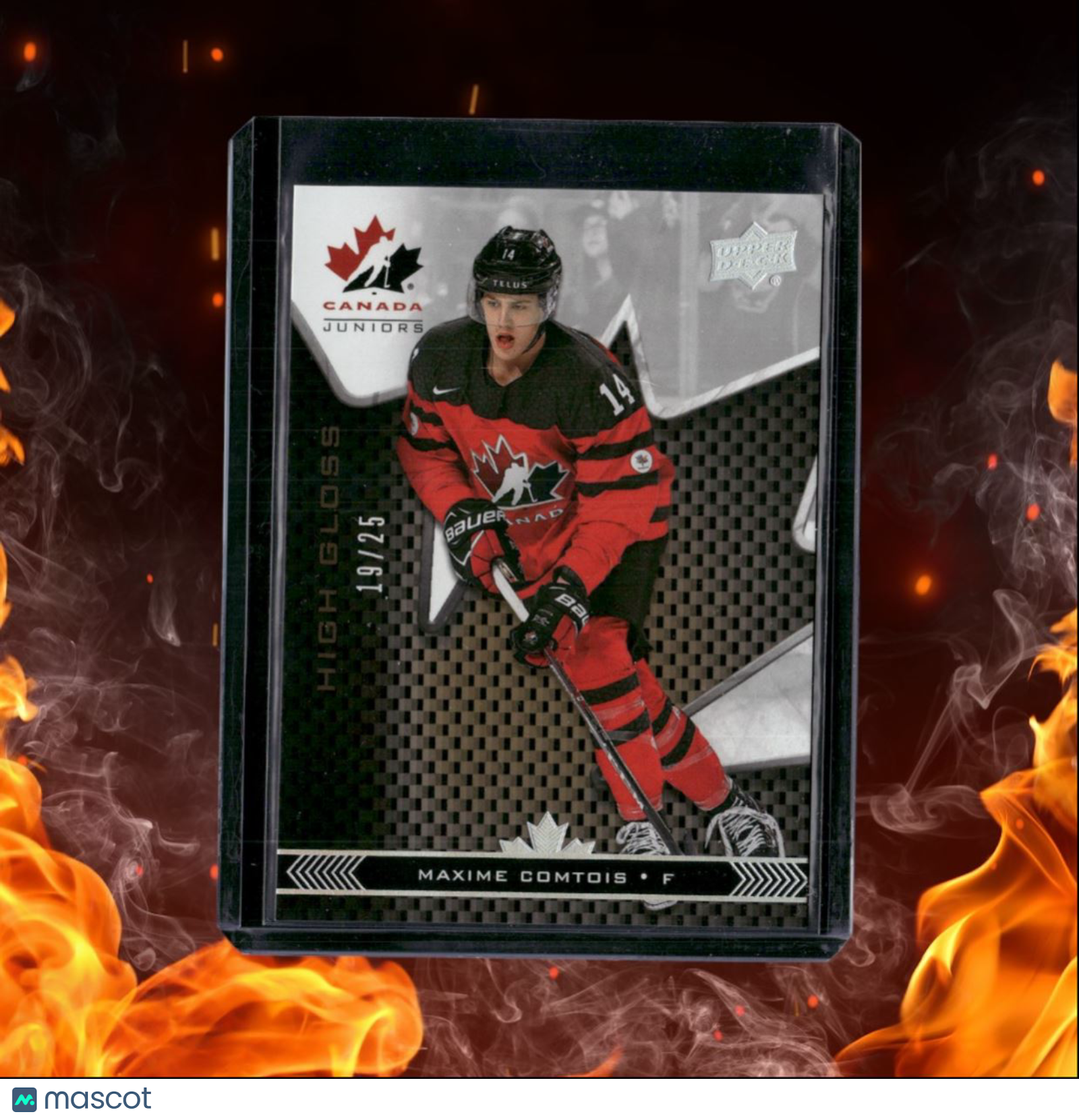 2018-19 Upper Deck Team Canada Juniors Maxime Comtois High Gloss 19/25 #14