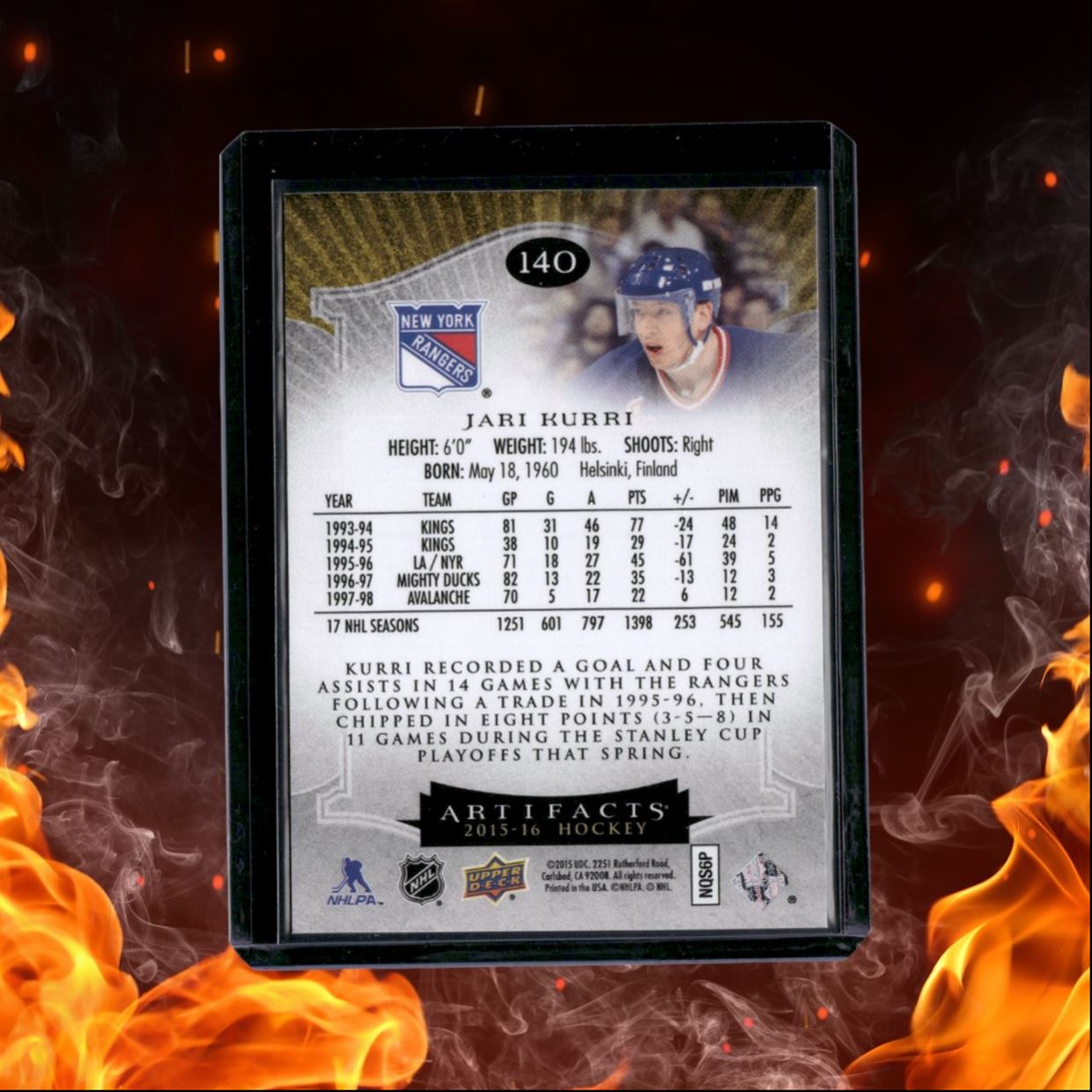 2015-16 Upper Deck Artifacts Jari Kurri Ruby Red Auto 278/399 #140
