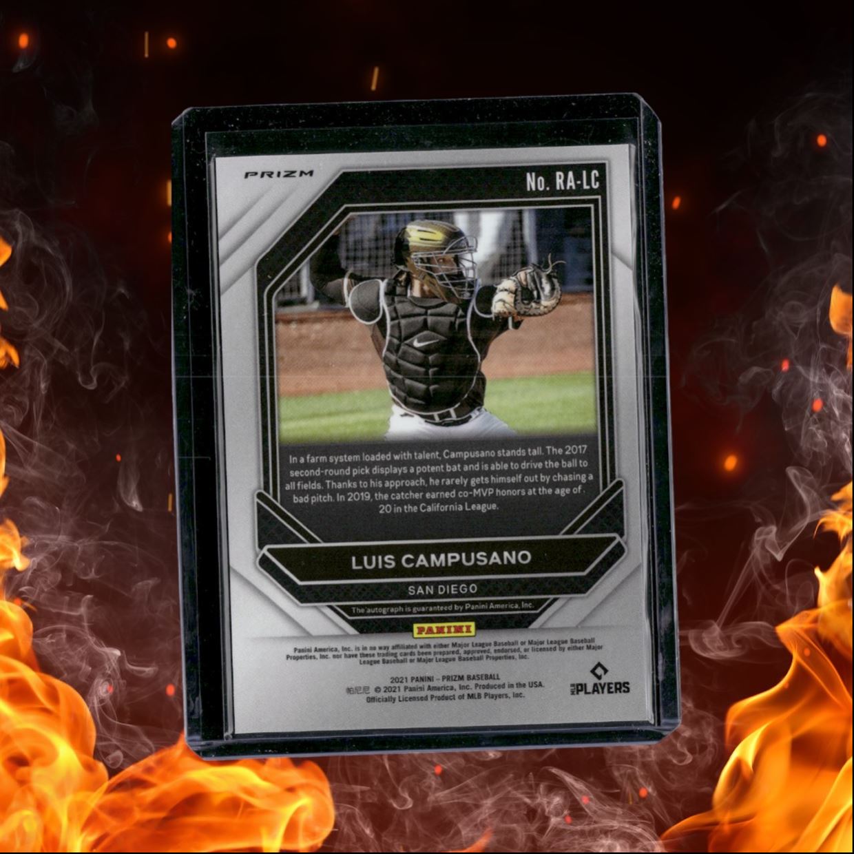 2021 Panini Prizm Baseball Luis Campusano Silver Prizm Rookie Auto #RA-LC