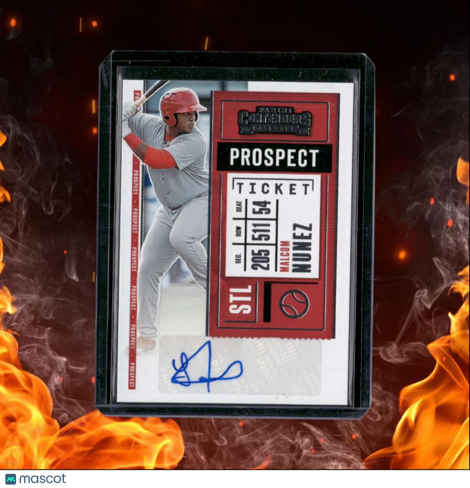 2020 Panini Contenders Malcom Nunez Prospect Ticket 2 Auto #PT2-MN
