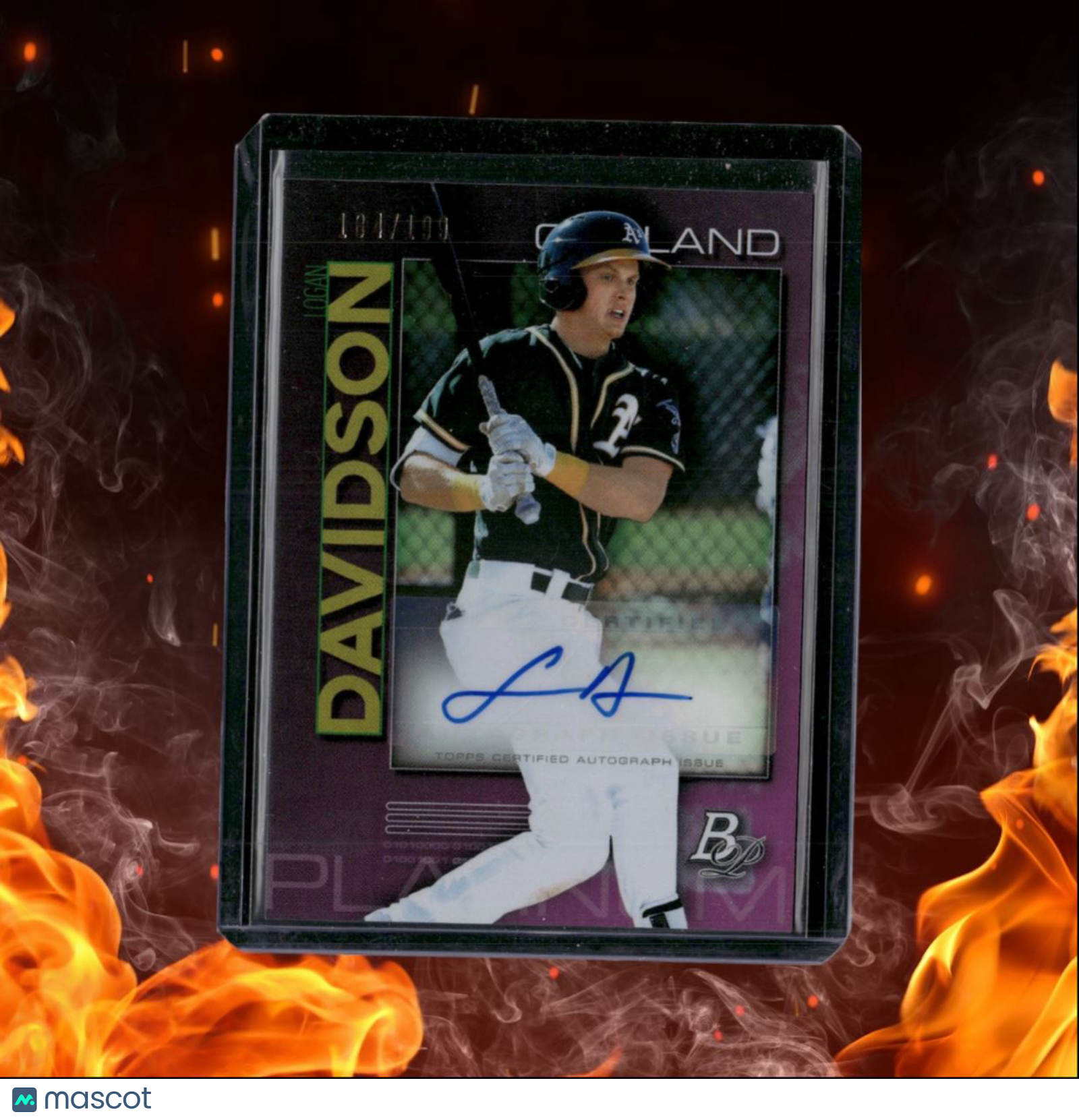 2020 Bowman Platinum Logan Davidson Top Prospect Pink Auto 184/199 #TOP-37
