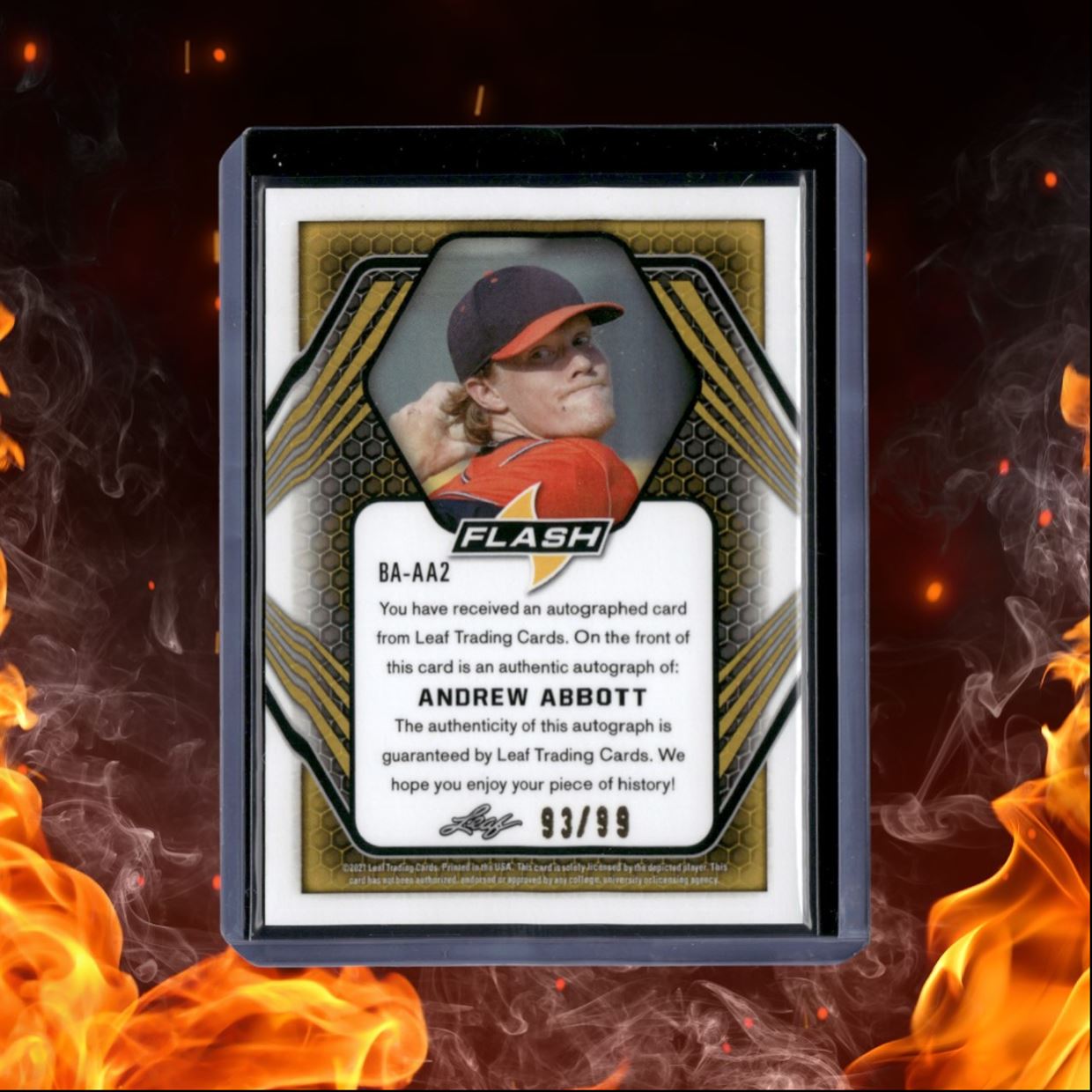 2021 Leaf Flash Andrew Abbot Flash Forward Navy Rookie 93/99 #BA-AA2