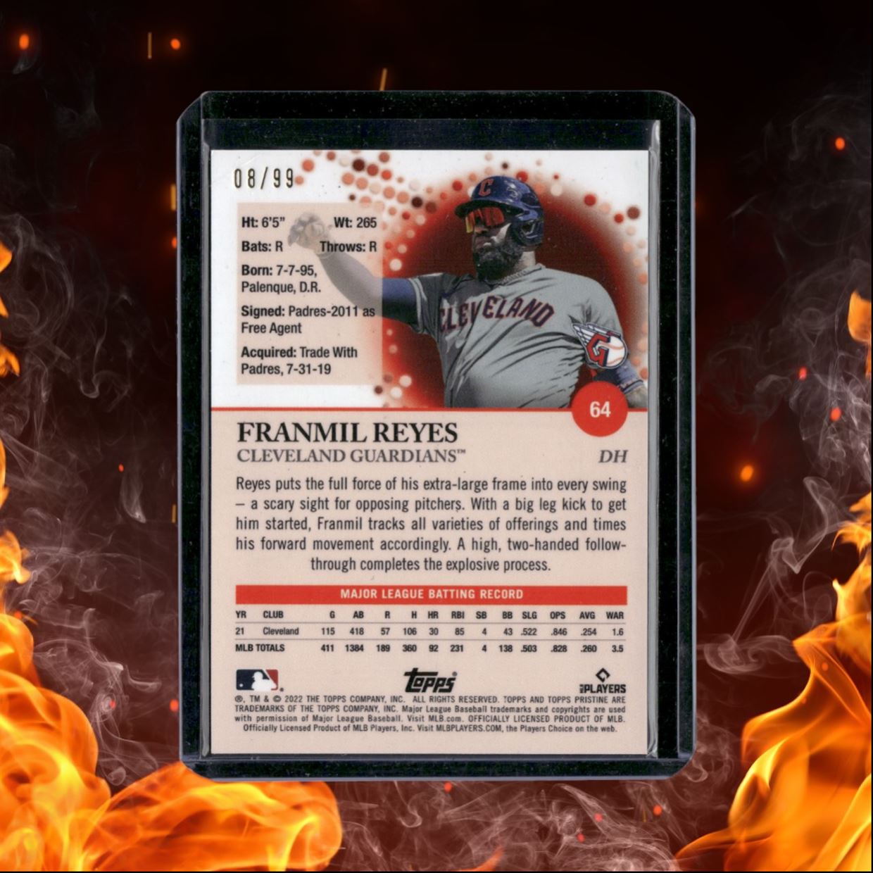 2022 Topps Pristine Franmil Reyes Purple Refractor 08/99 #64
