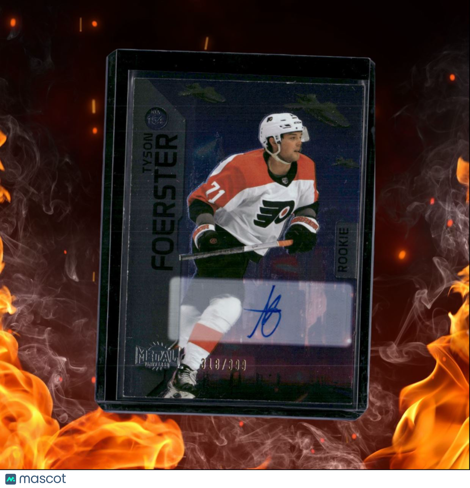 2023-24 Skybox Metal Universe Tyson Foerster Silver Rookie Auto 318/399 #154