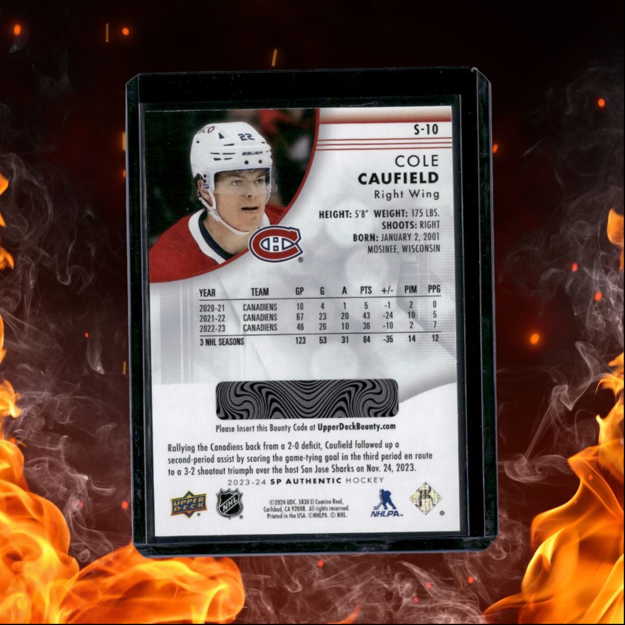 2023-24 SP Authentic Cole Caufield Spectrum FX #S-10