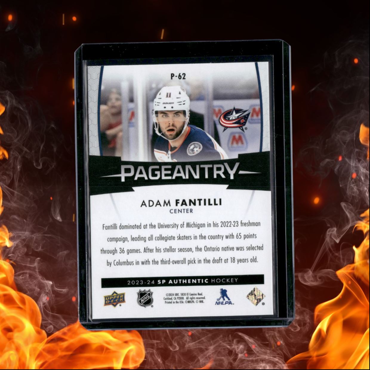 2023-24 SP Authentic Adam Fantilli Pageantry Rookie #P-62
