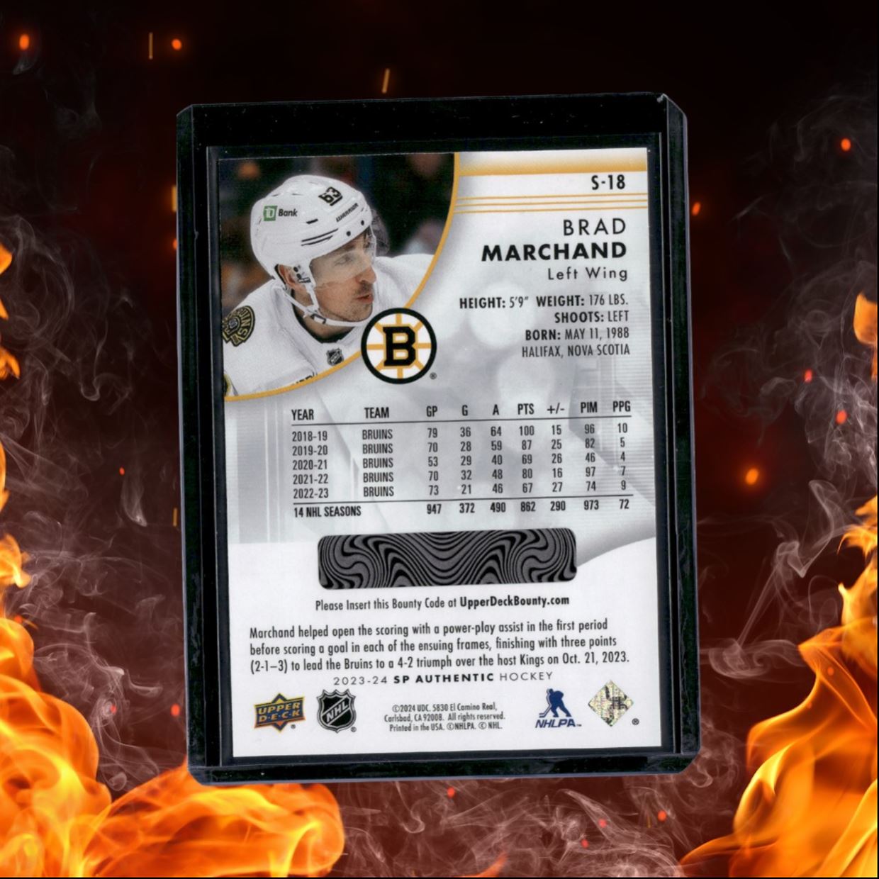 2023-24 SP Authentic Brad Marchand Spectrum FX #S-18