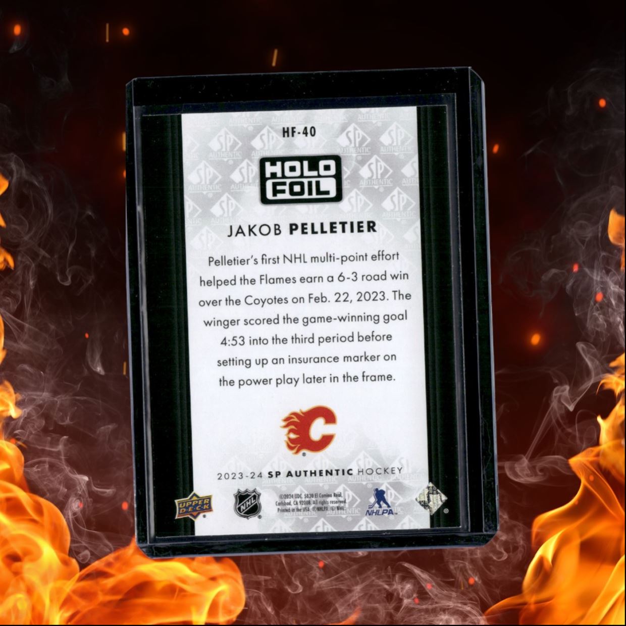 2023-24 SP Authentic Jakob Pelletier Holofoil SSP Case Hit Rookie #HF-40