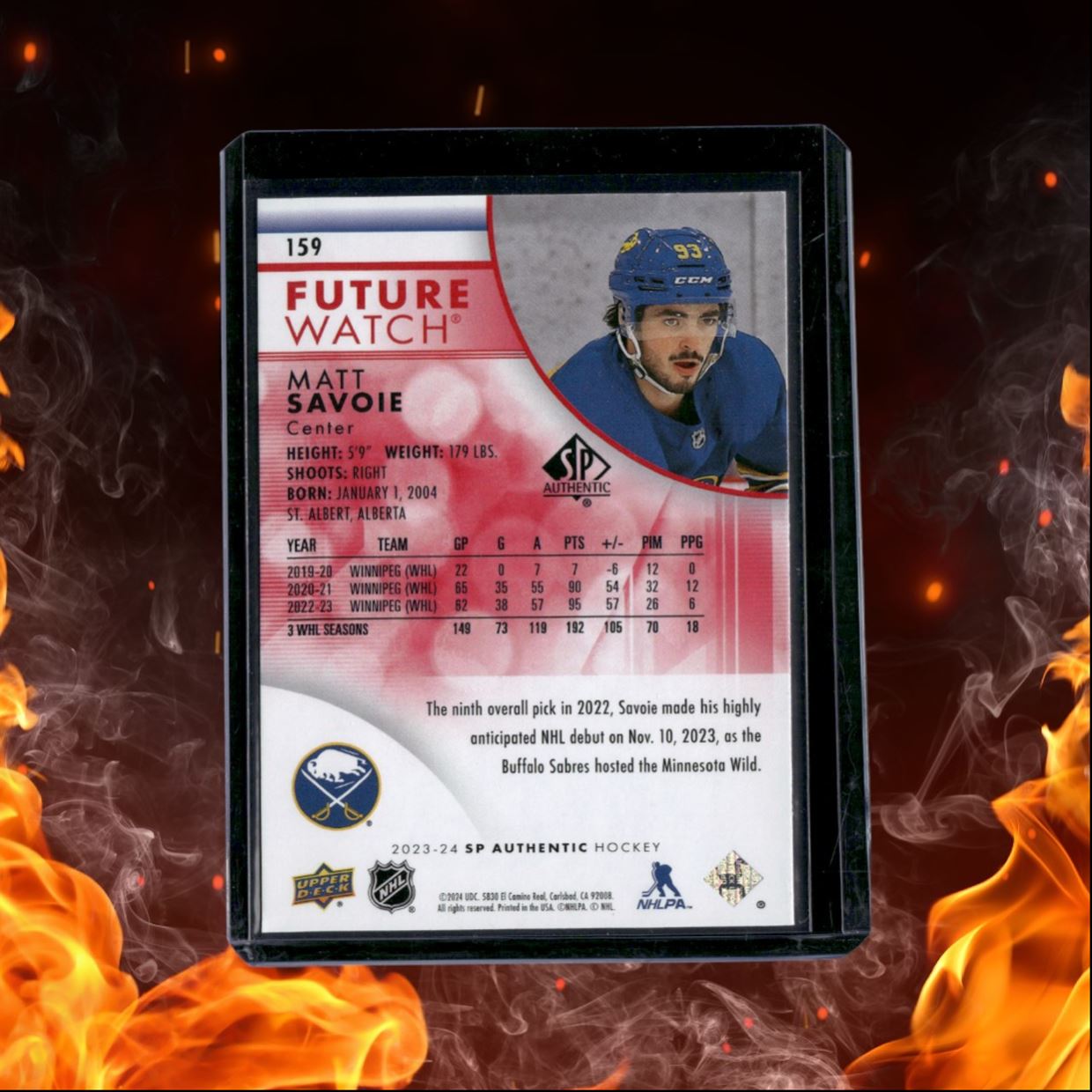 2023-24 SP Authentic Matt Savoie Limited Red Rookie #159