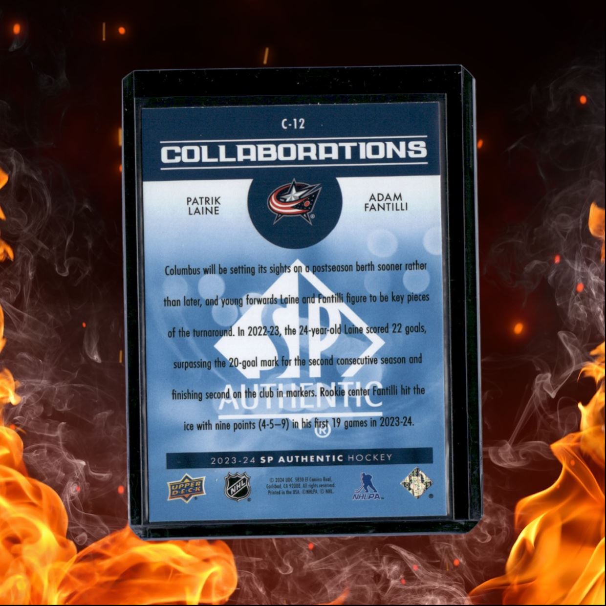 2023-24 SP Authentic Patrik Laine / Adam Fantilli Collaborations Blue Rookie