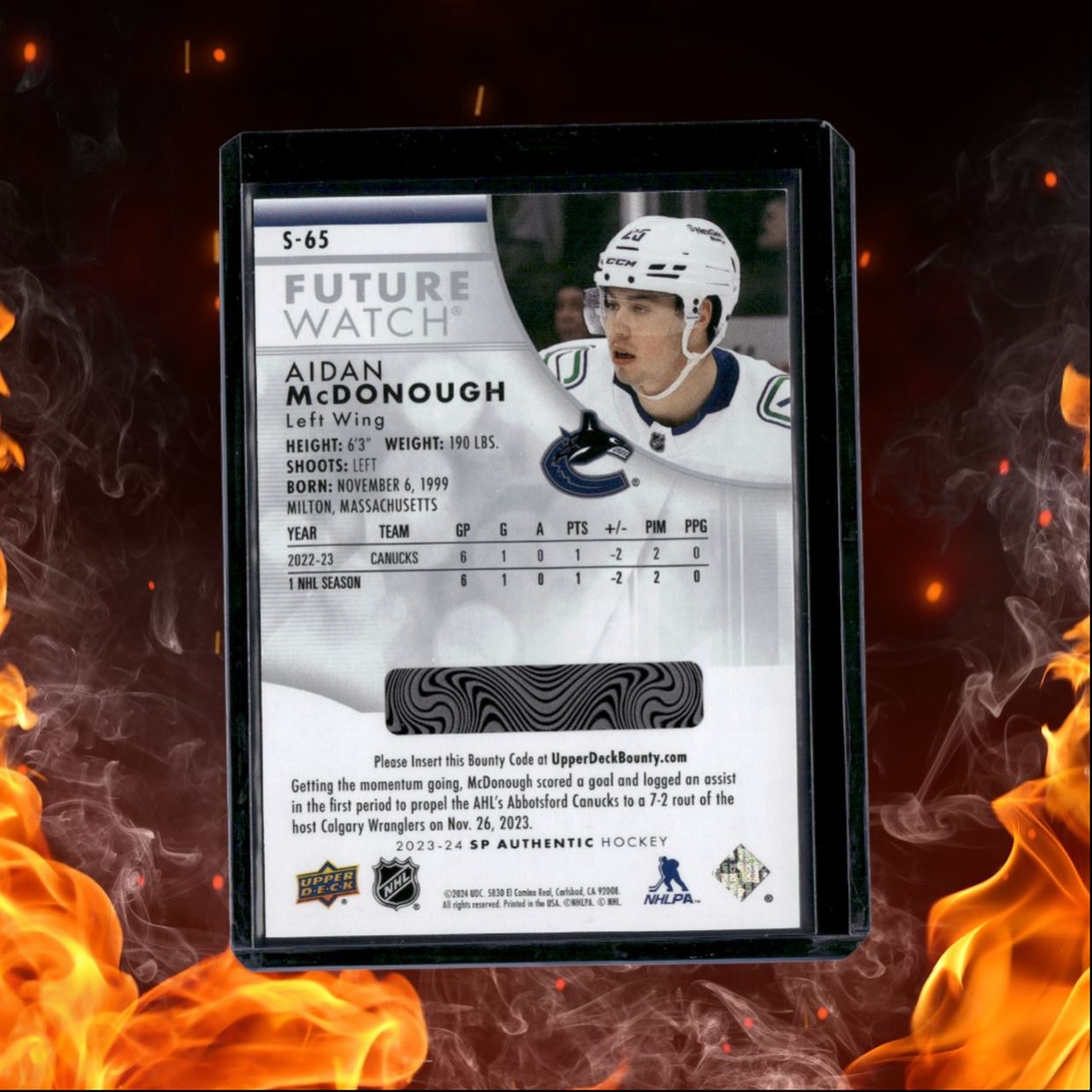 2023-24 SP Authentic Aidan McDonough Future Watch Spectrum FX (B) Rookie #S-65