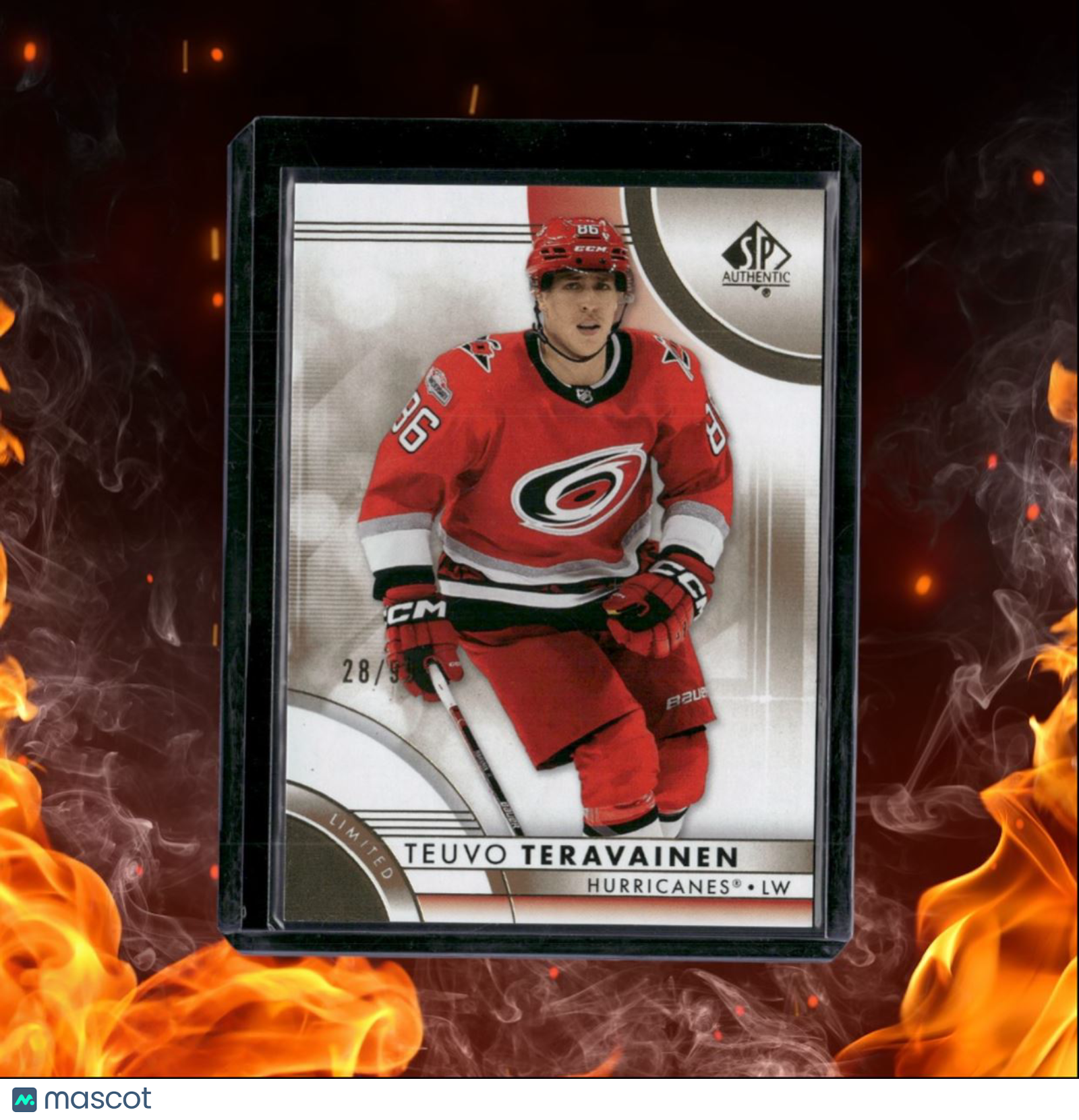 2023-24 SP Authentic Teuvo Teravainen Gold Limited Auto 28/99 #50