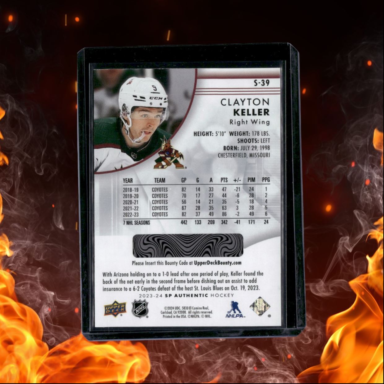 2023-24 SP Authentic Clayton Keller Spectrum FX #S-39