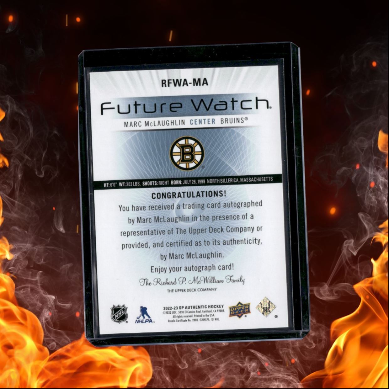 2022-23 SP Authentic Marc McLaughlin Future Watch Rookie Auto 062/699 #RFWA-MA
