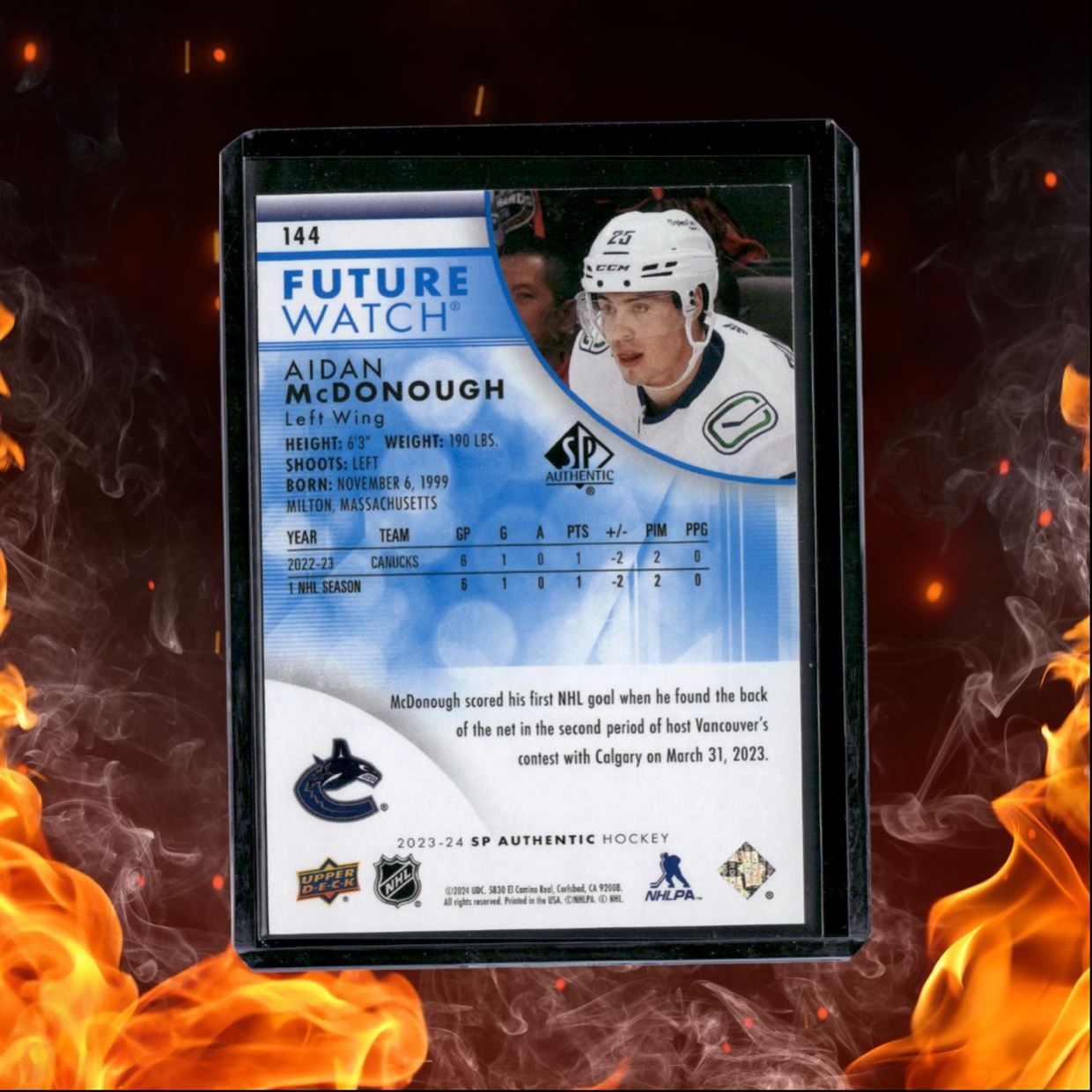 2023-24 SP Authentic Aidan McDonough Future Watch Blue Rookie 309/399 #144